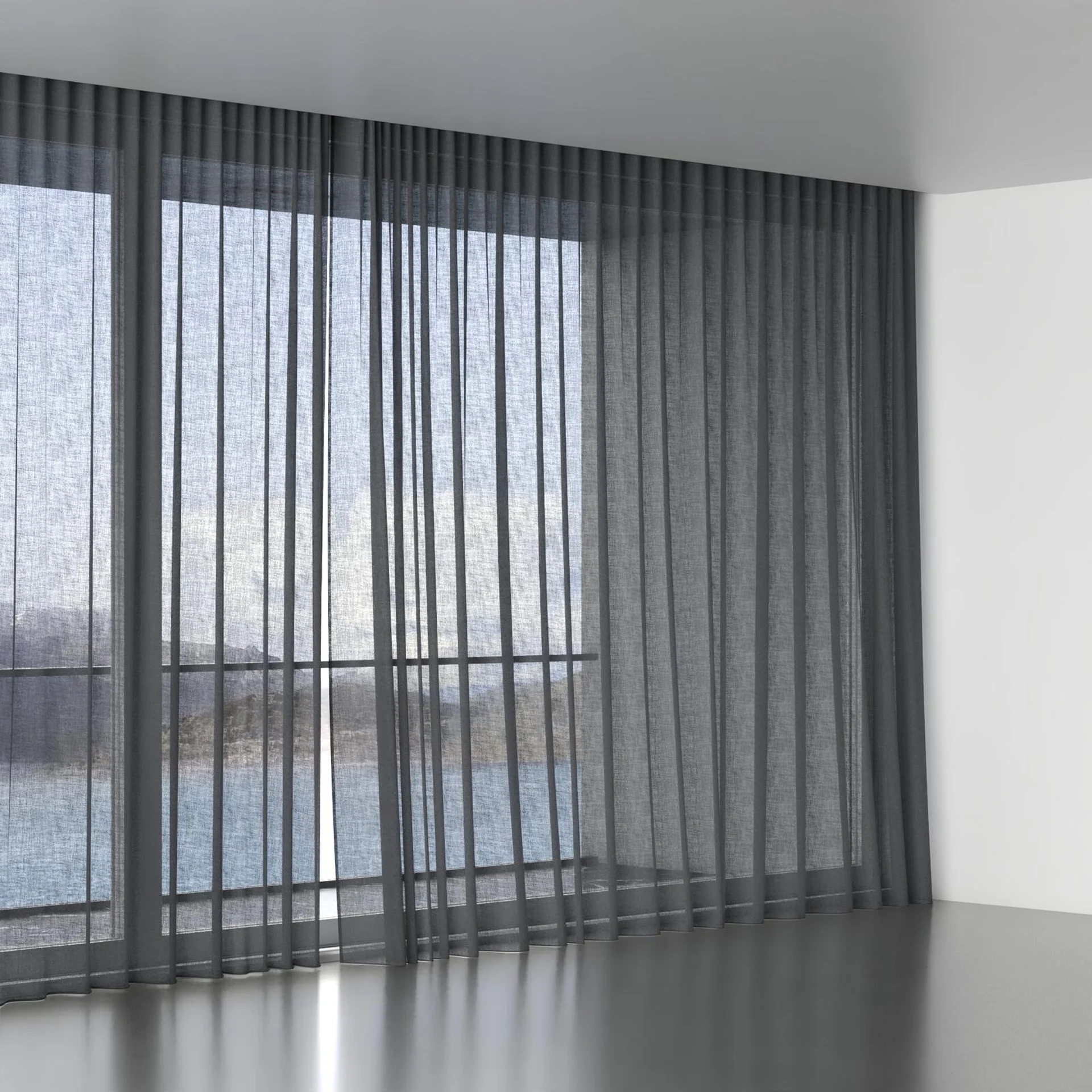 Full view of Statement Charcoal, wave pleat