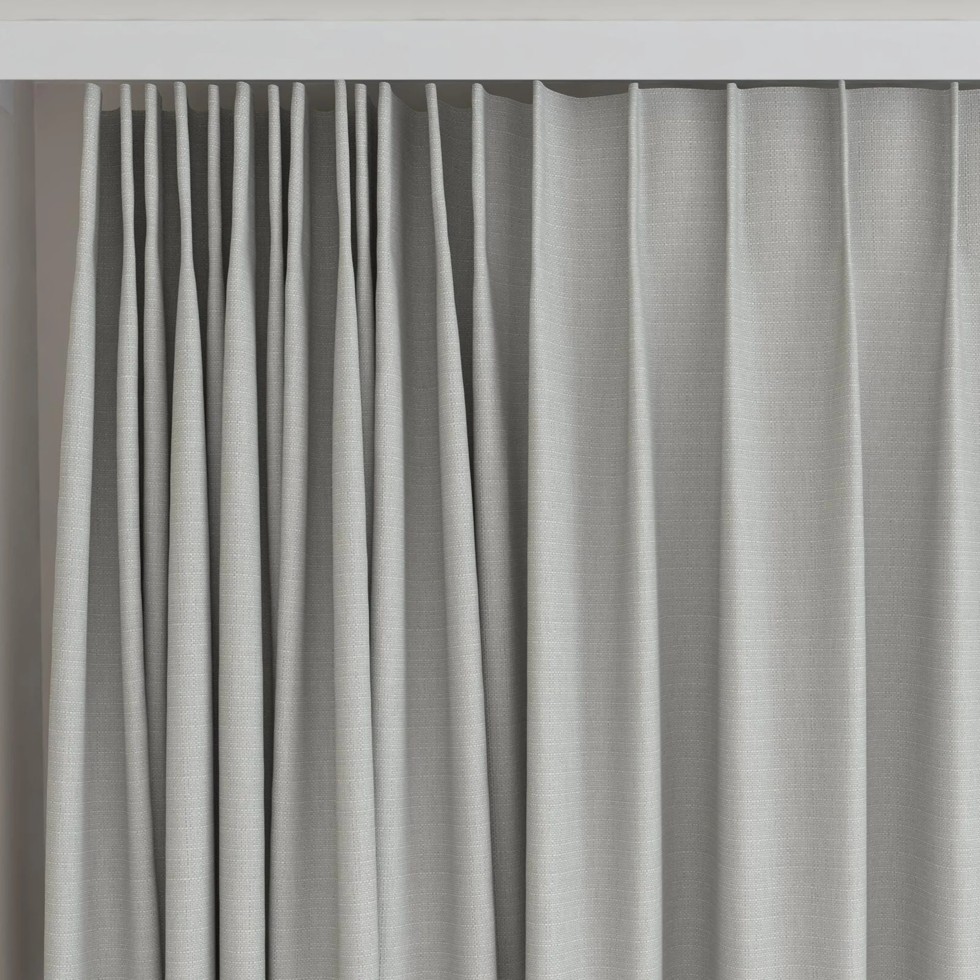 Top view of Darkness Mineral, on curtain rail