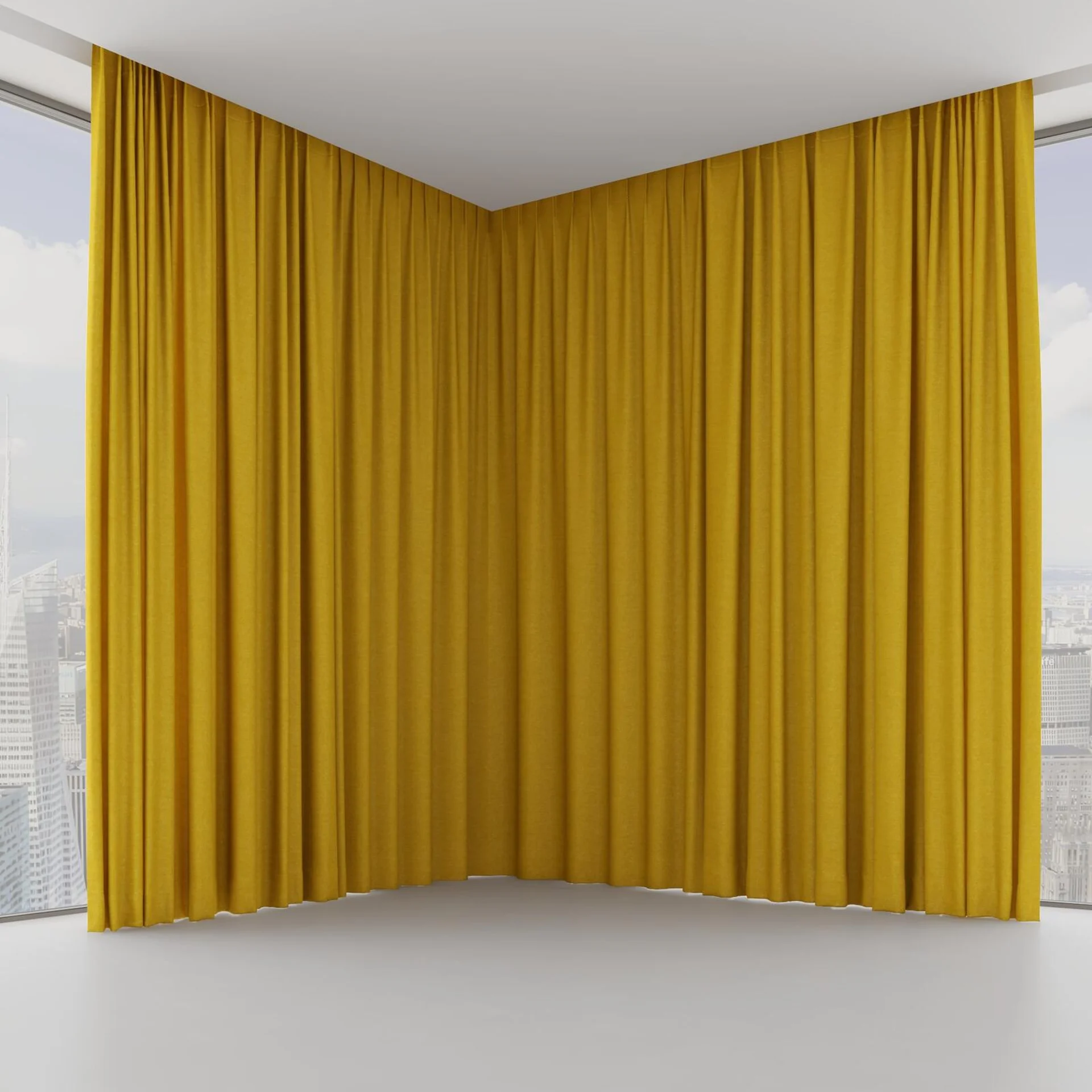 Front view of Drama Gold, on hidden rail