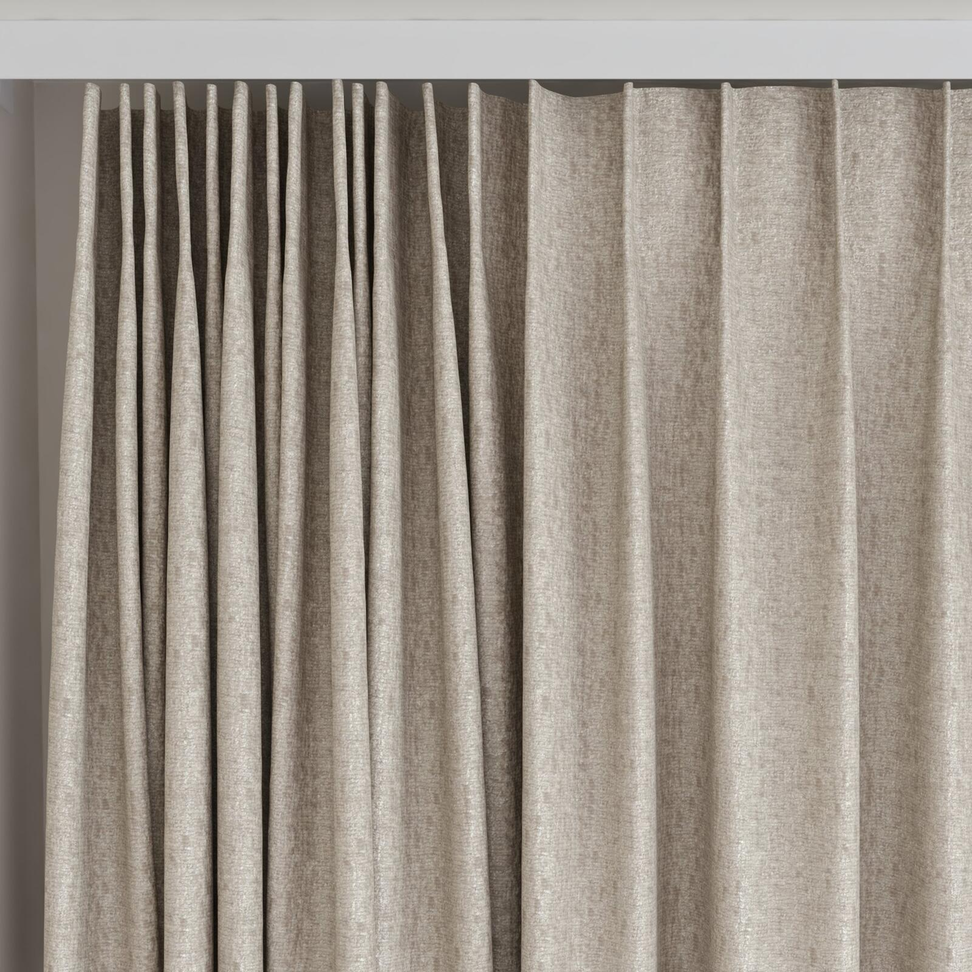 Top view of Monsieur Smoke, on curtain rail