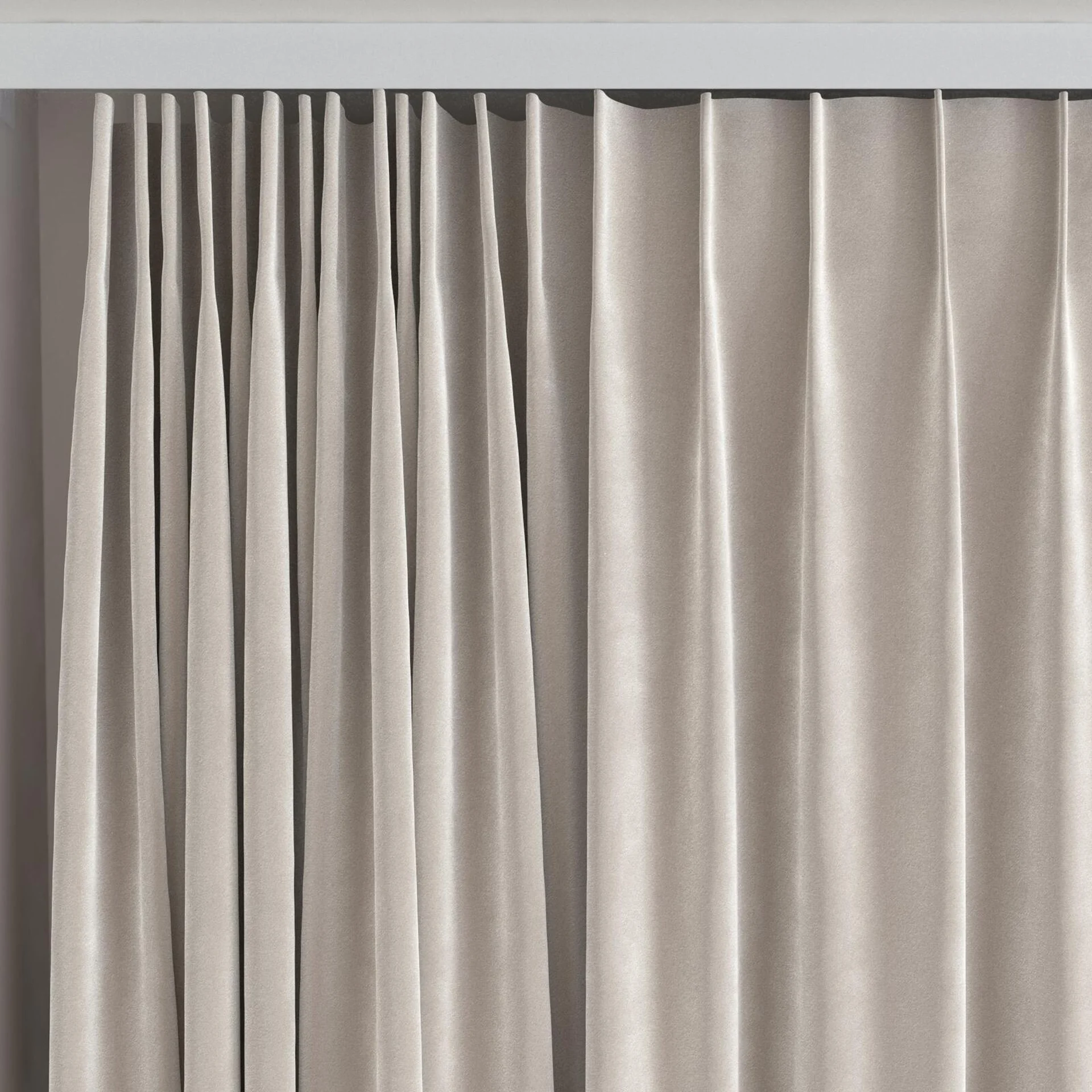 Top view of Vienna Moonstone, on curtain rail