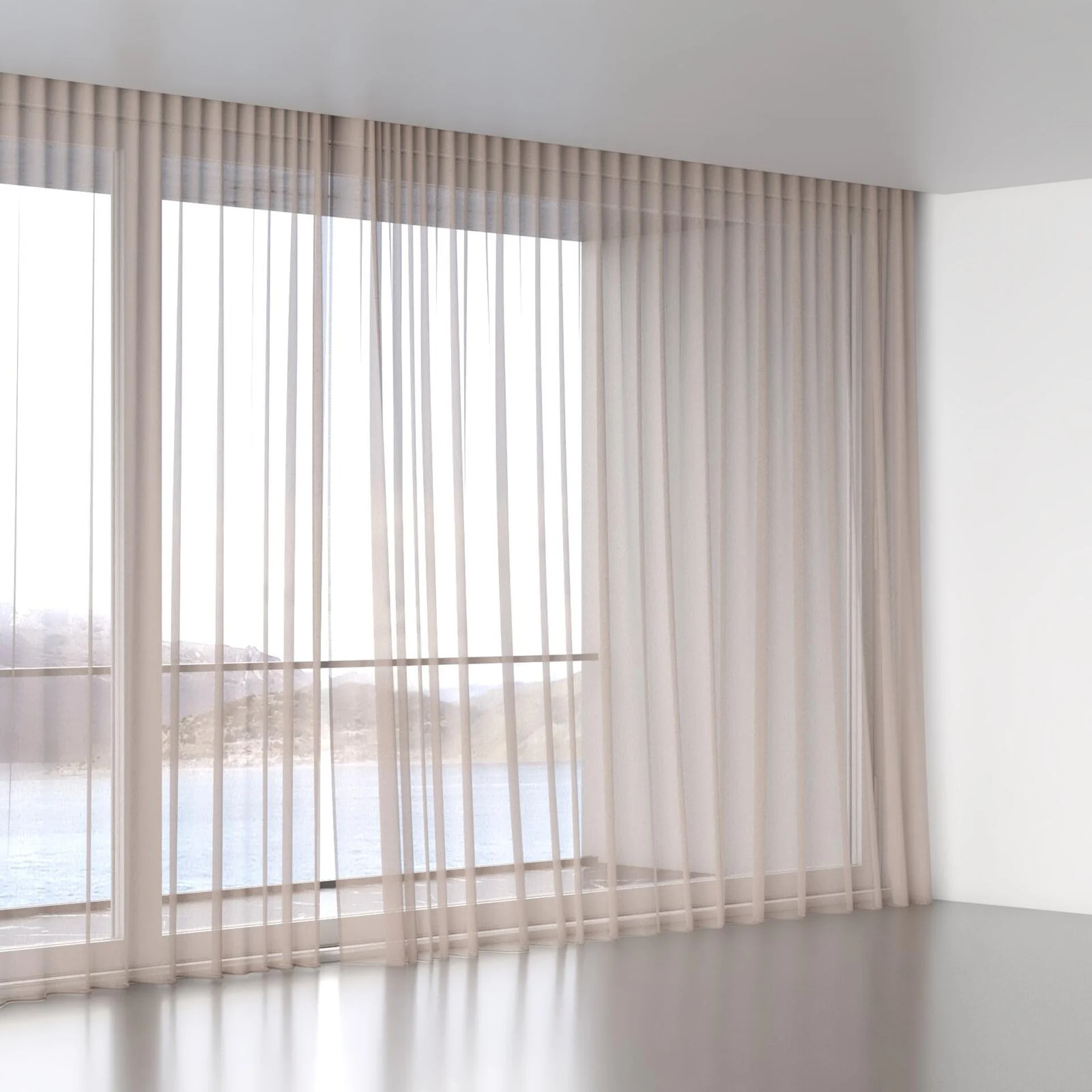 Full view of Cavalier Blush, wave pleat