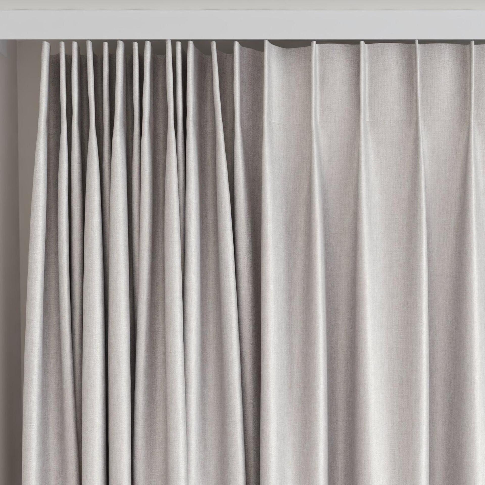 Top view of Matrix Zinc, on curtain rail