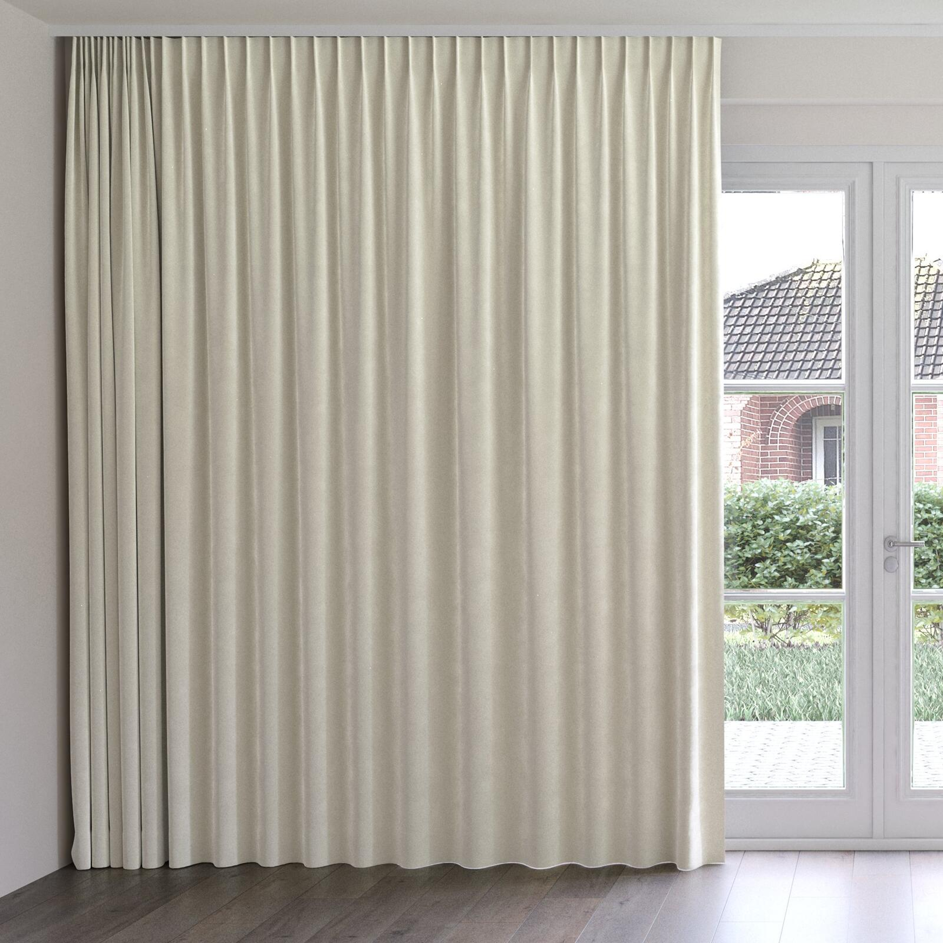 Front view of Verbier Wool, on curtain rail