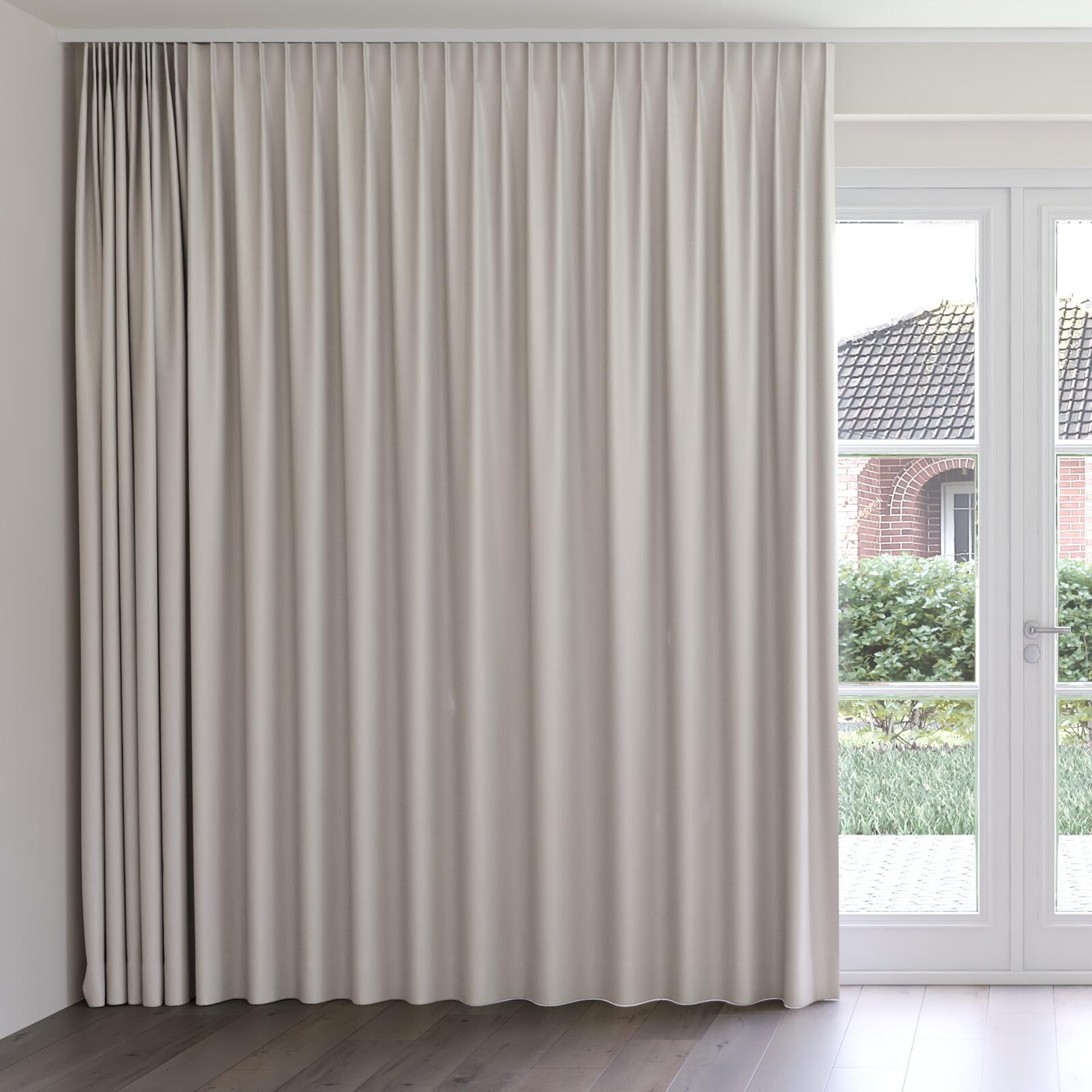 Front view of Woolskin Limestone, on curtain rail