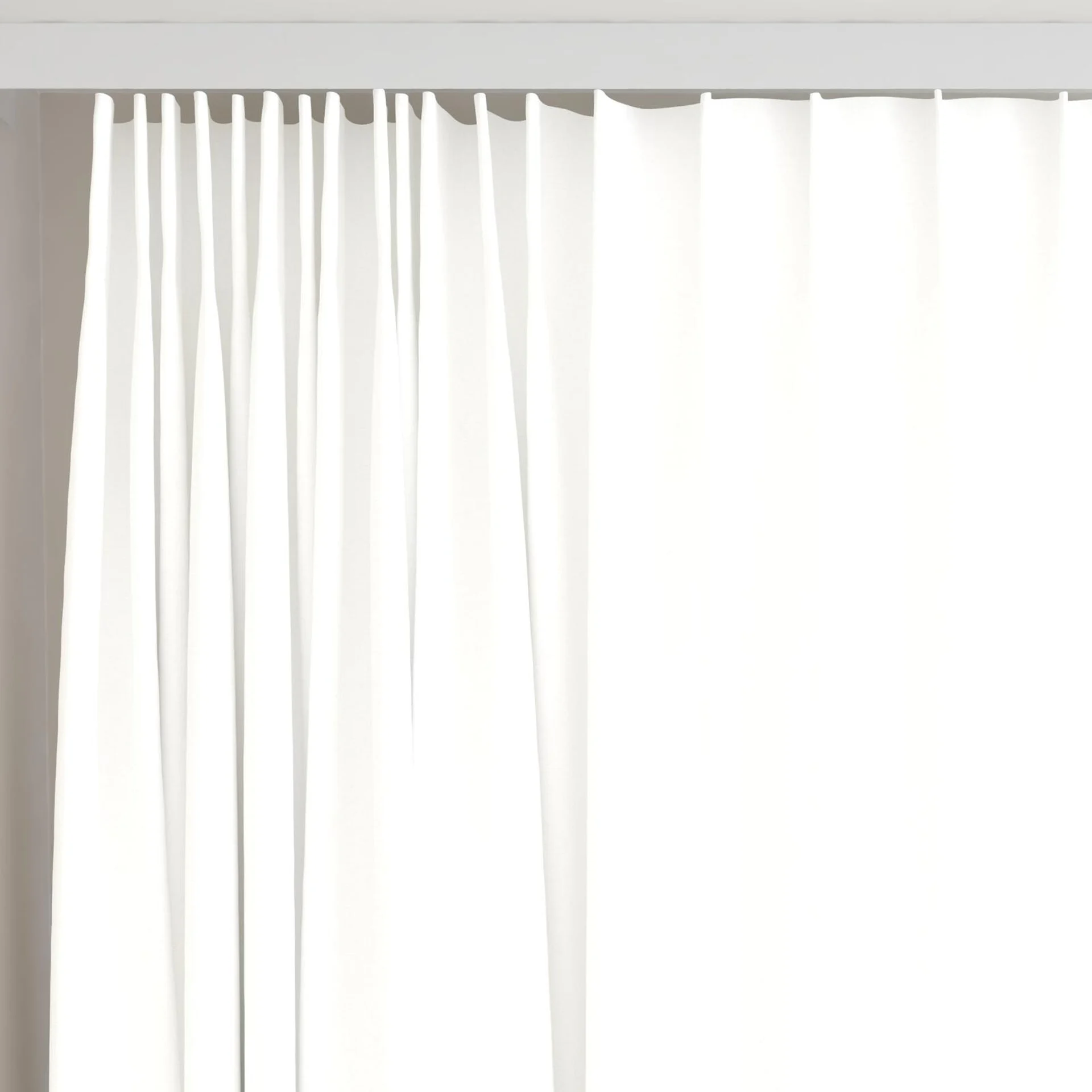Top view of Brugge Wool, on curtain rail