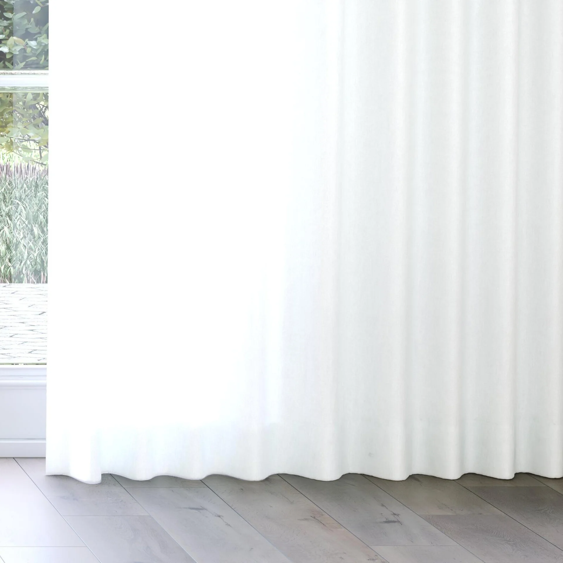 Bottom view of Ophelia Whisper, on curtain rail
