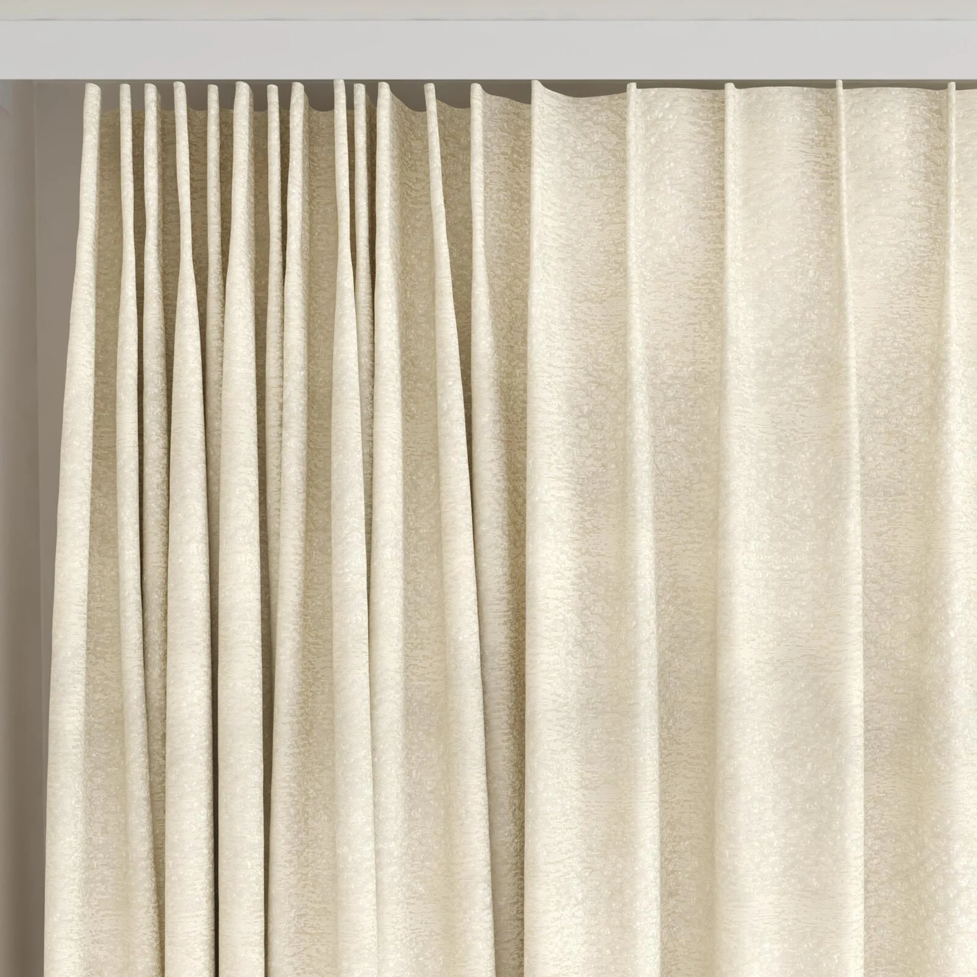 Top view of Gilda Pearl, on curtain rail