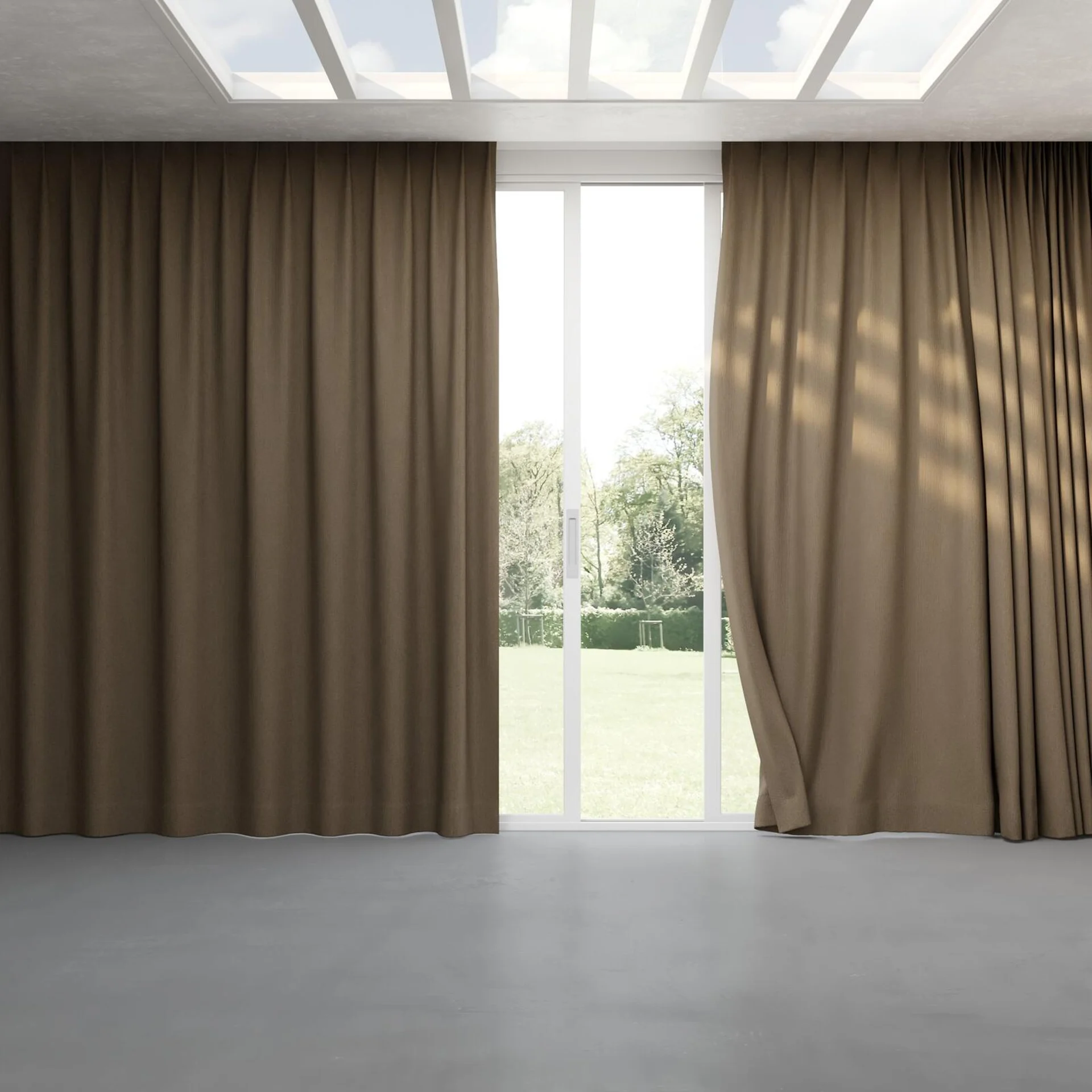 Full view of Northstar Nut, pinch pleat