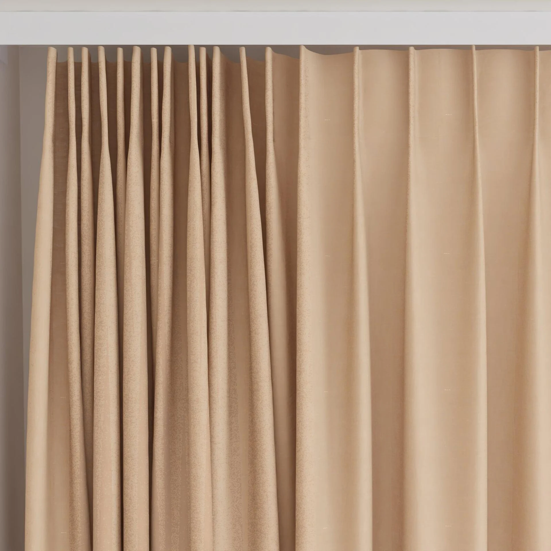 Top view of Gouache Buff, on curtain rail