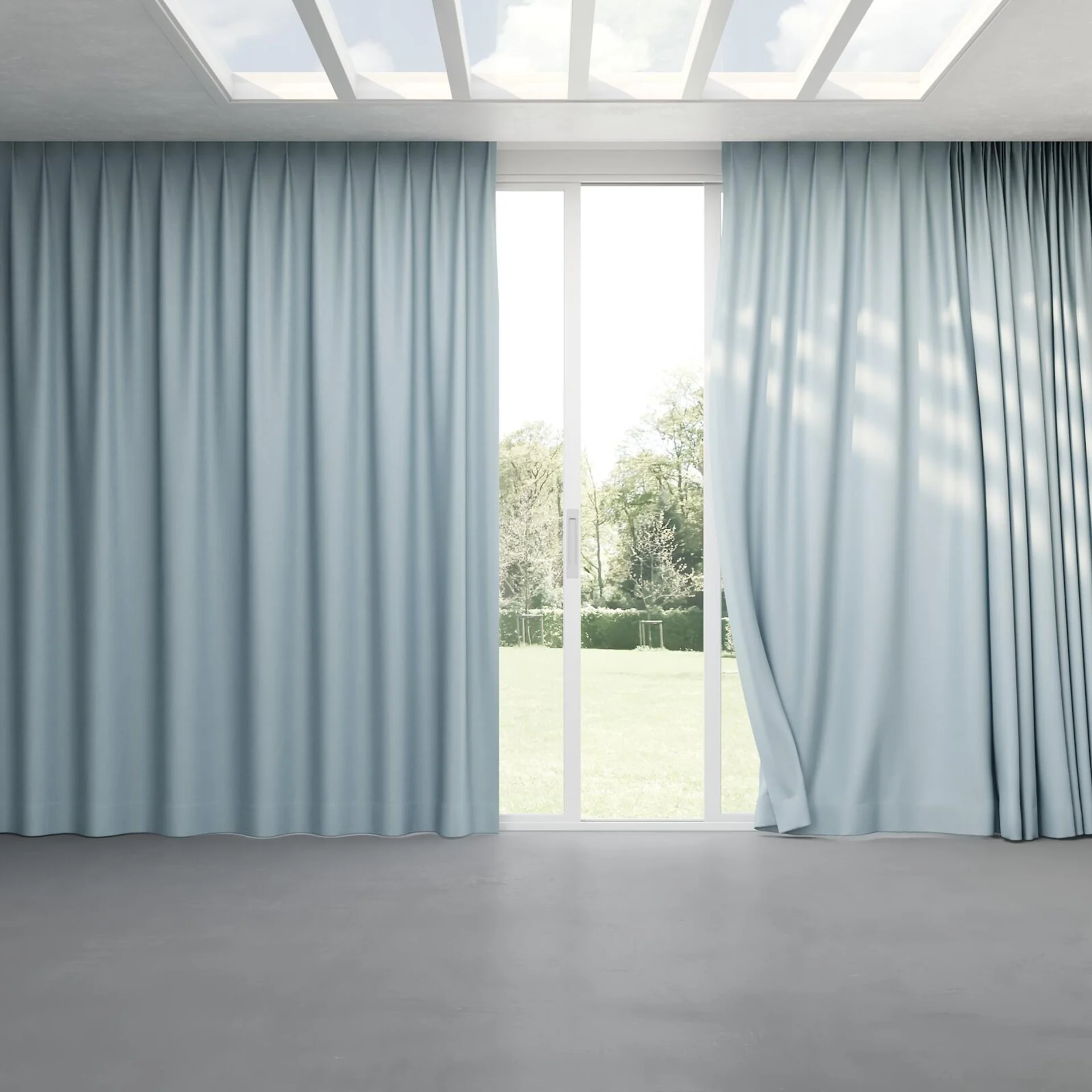 Full view of Kanvas Sky, pinch pleat