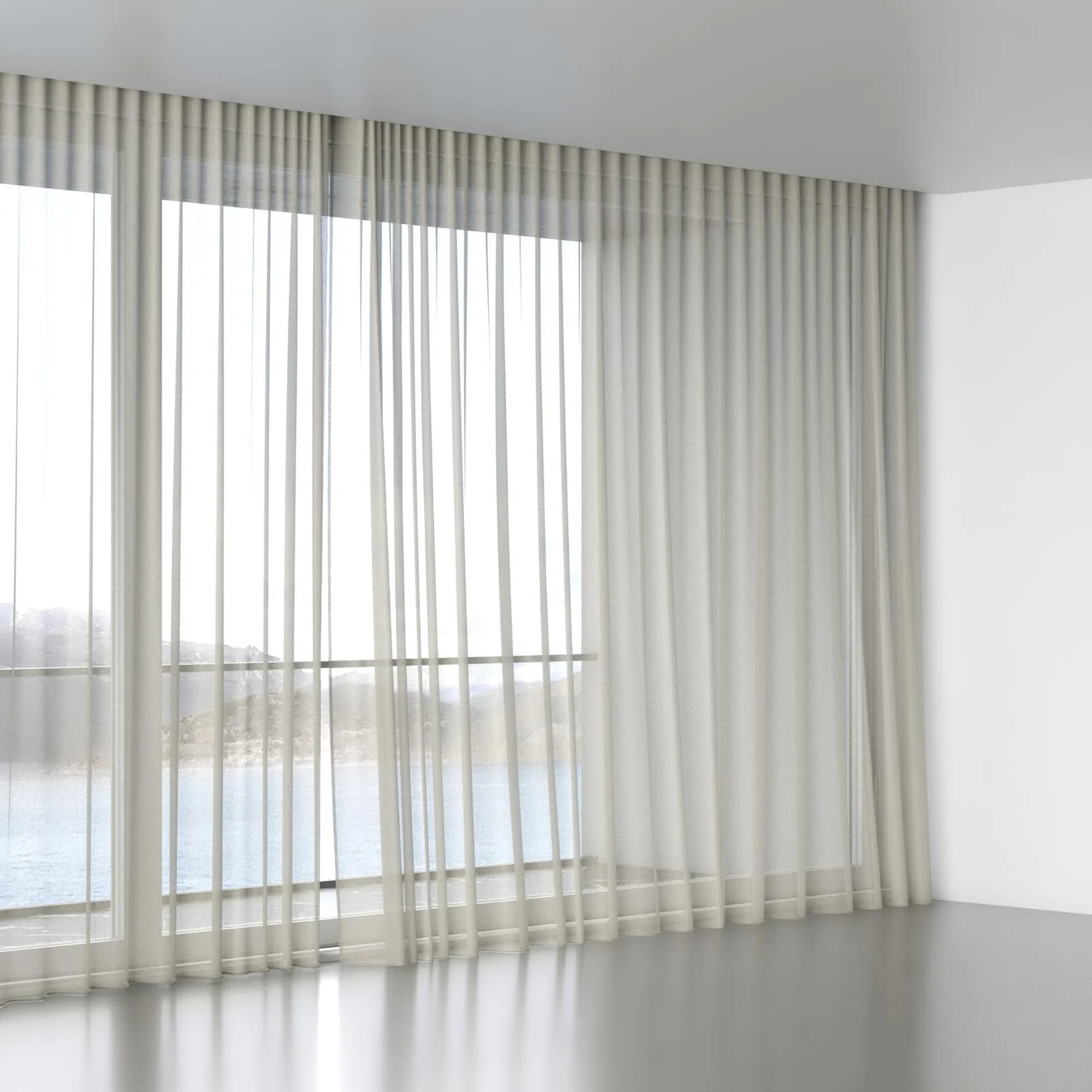 Full view of Reverie Celadon, wave pleat