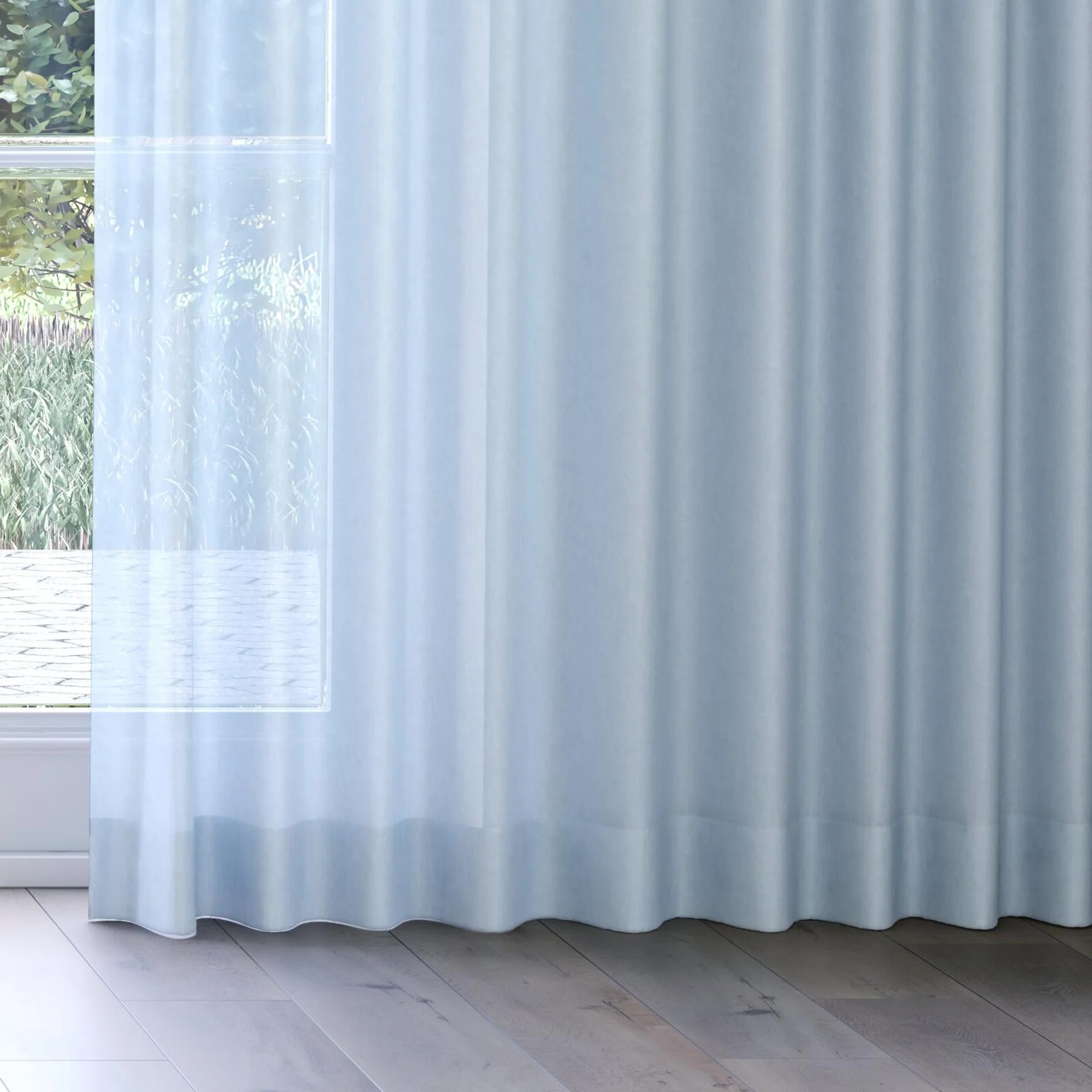 Bottom view of Flo II Cloud, on curtain rail