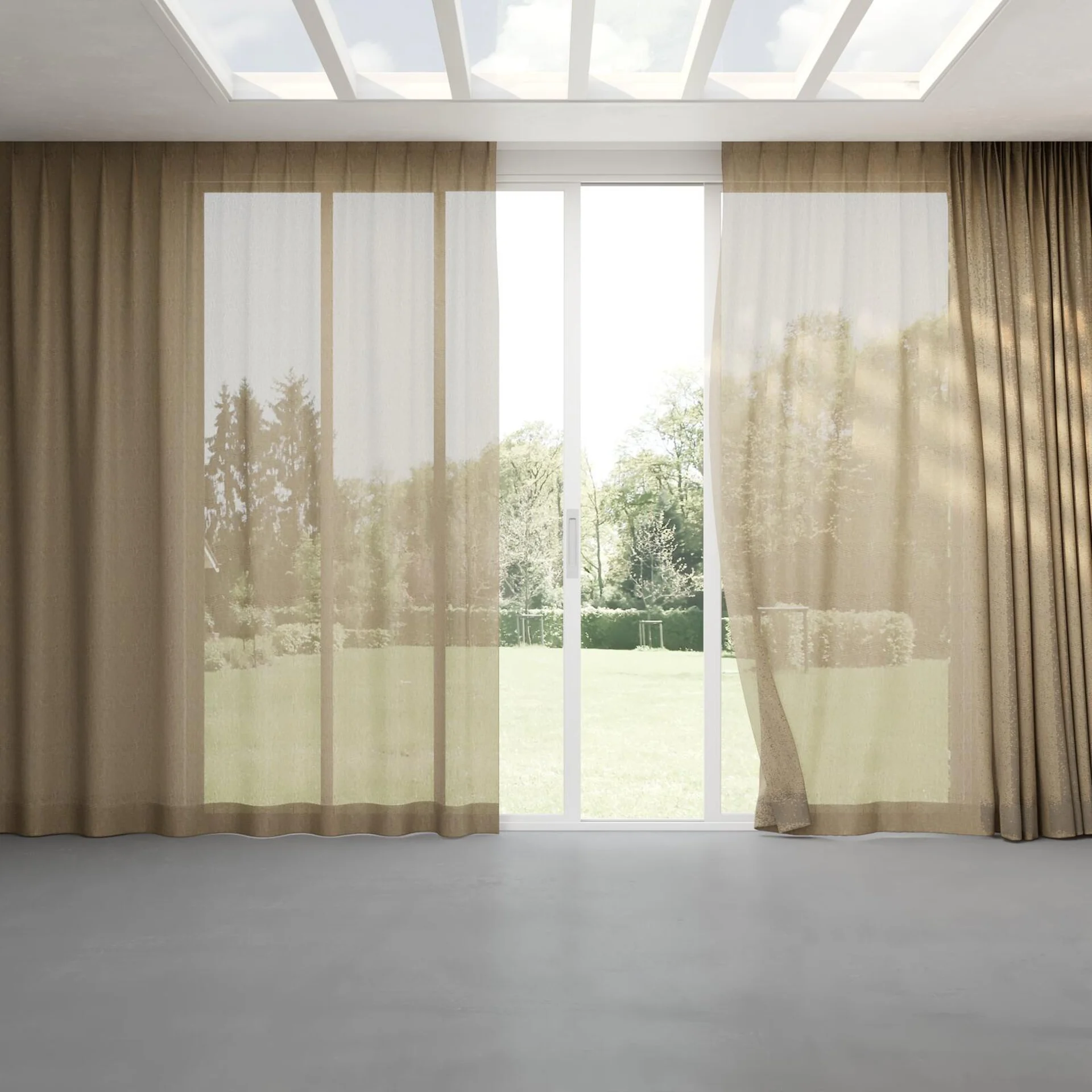 Full view of Gesso Lino Bamboo, pinch pleat