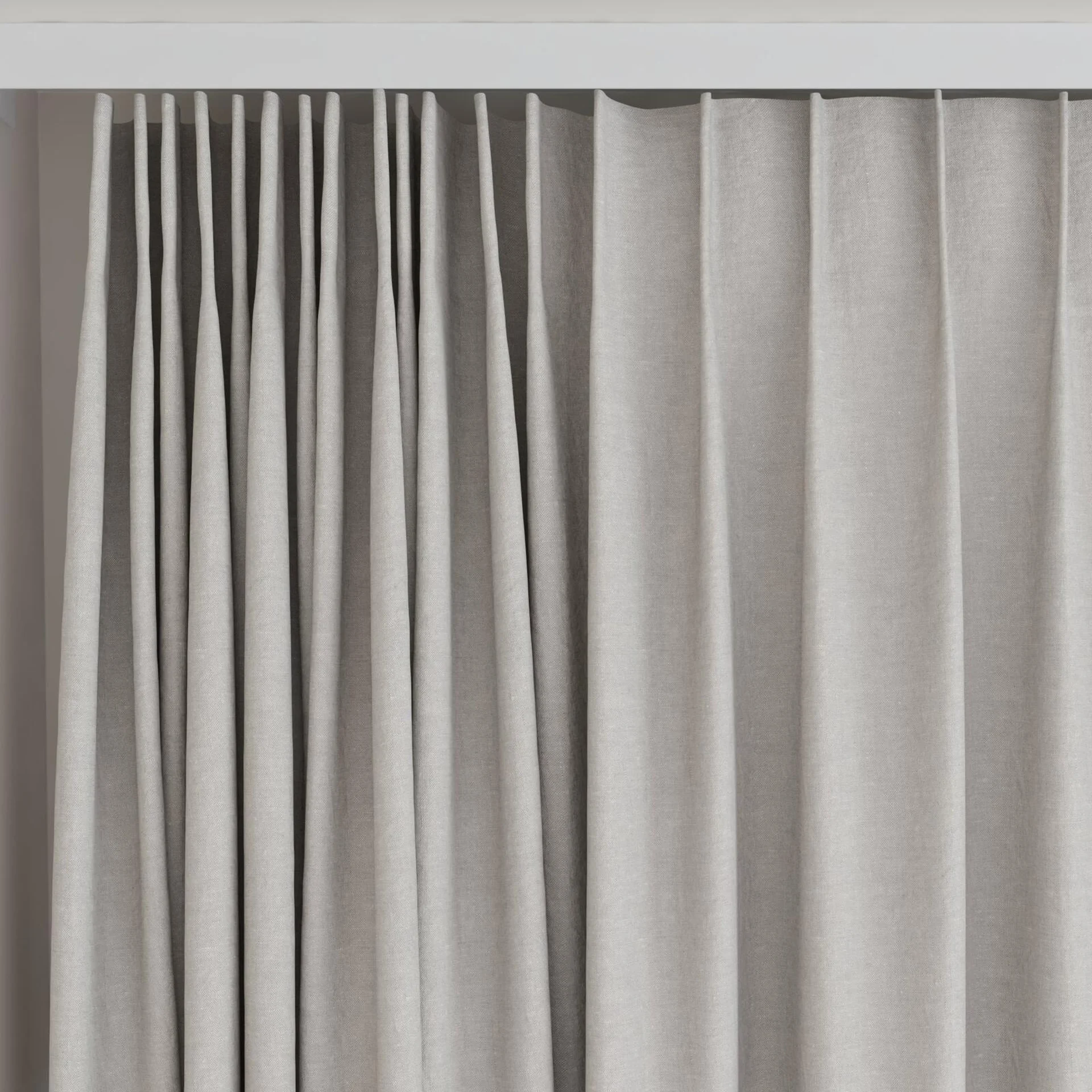 Top view of Obi Stonewash Stone, on curtain rail