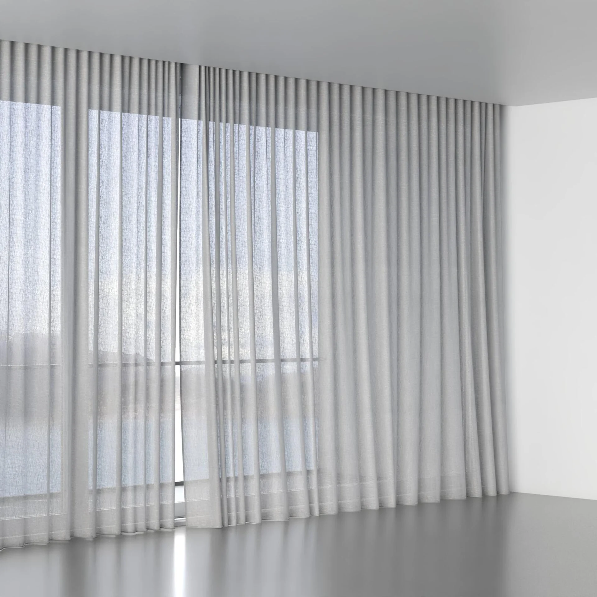 Full view of Lucidity Silver, wave pleat