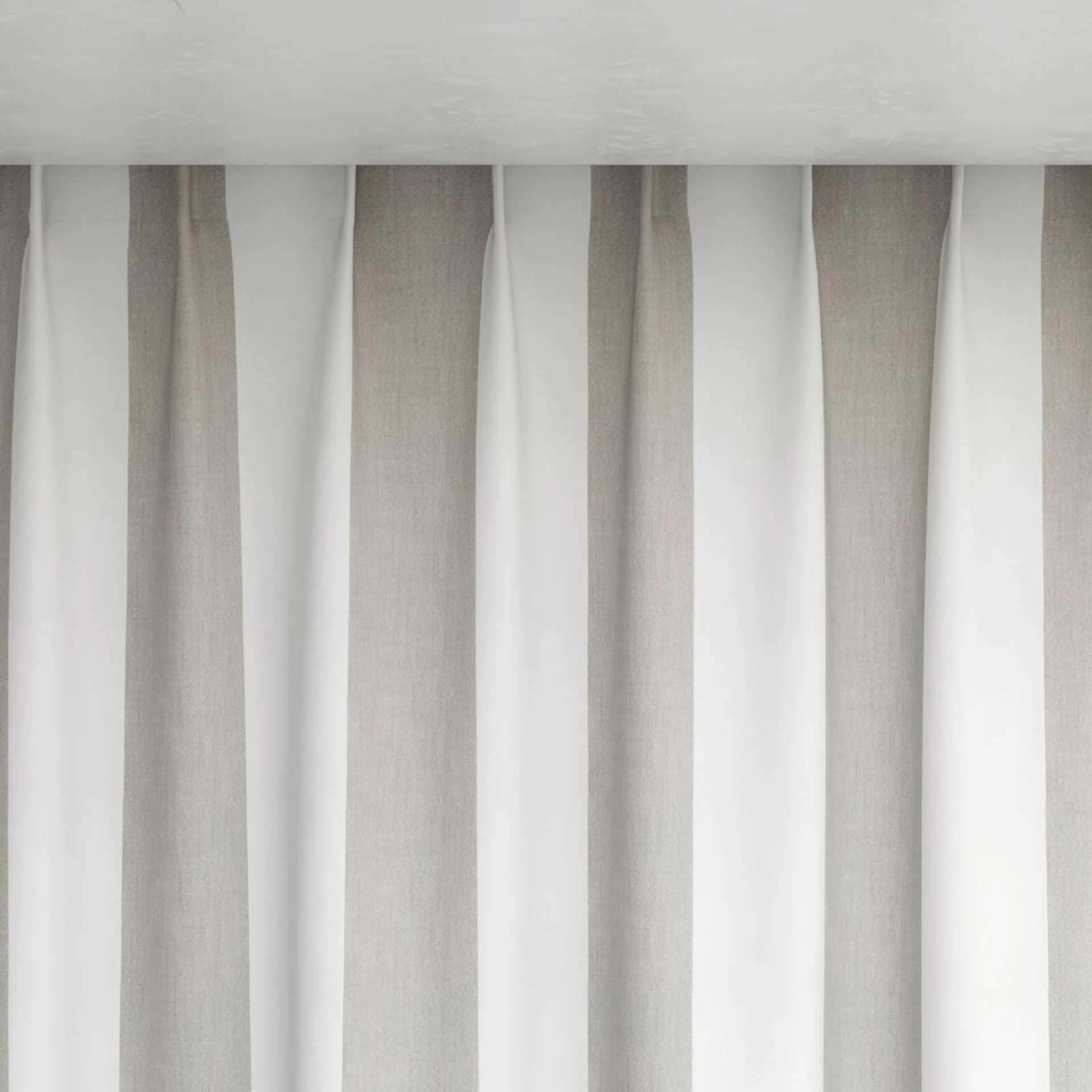 Top view of Chambray Bold Sepia, pinch pleat