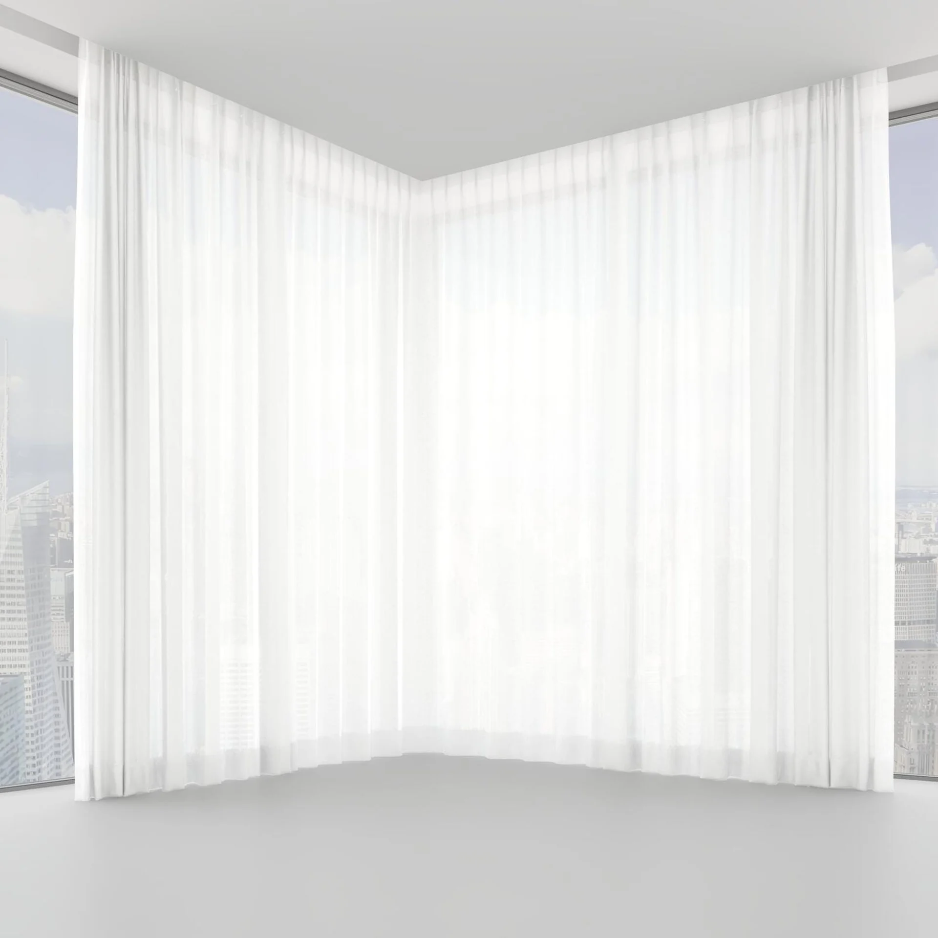 Front view of Linen Paper, on hidden rail