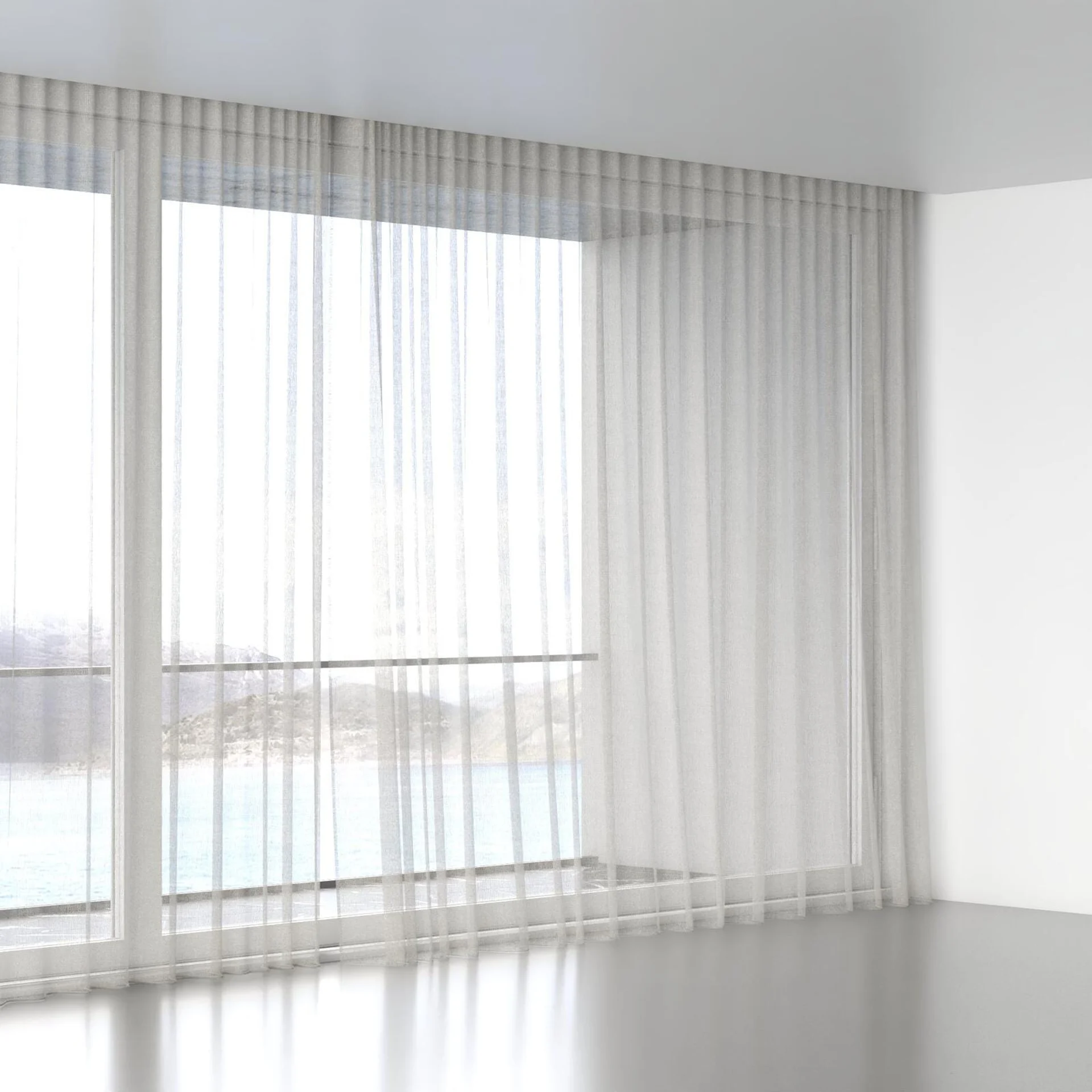 Full view of Kensho Linen, wave pleat