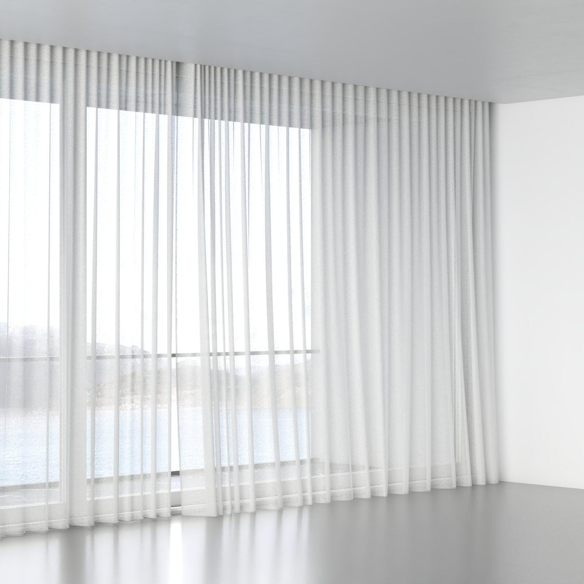 Full view of Lumiere Silver Birch, wave pleat