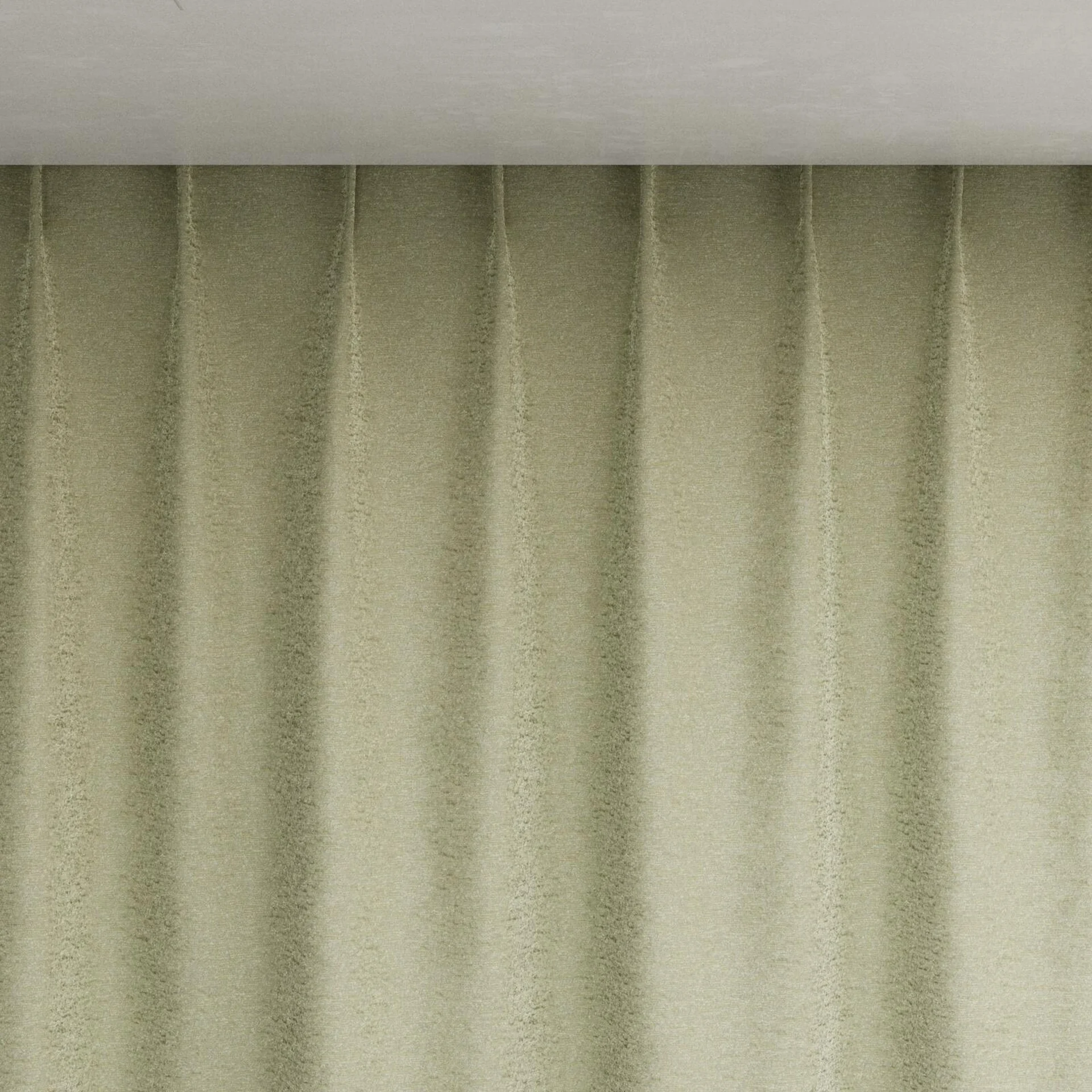 Top view of Brigadier Moss, pinch pleat