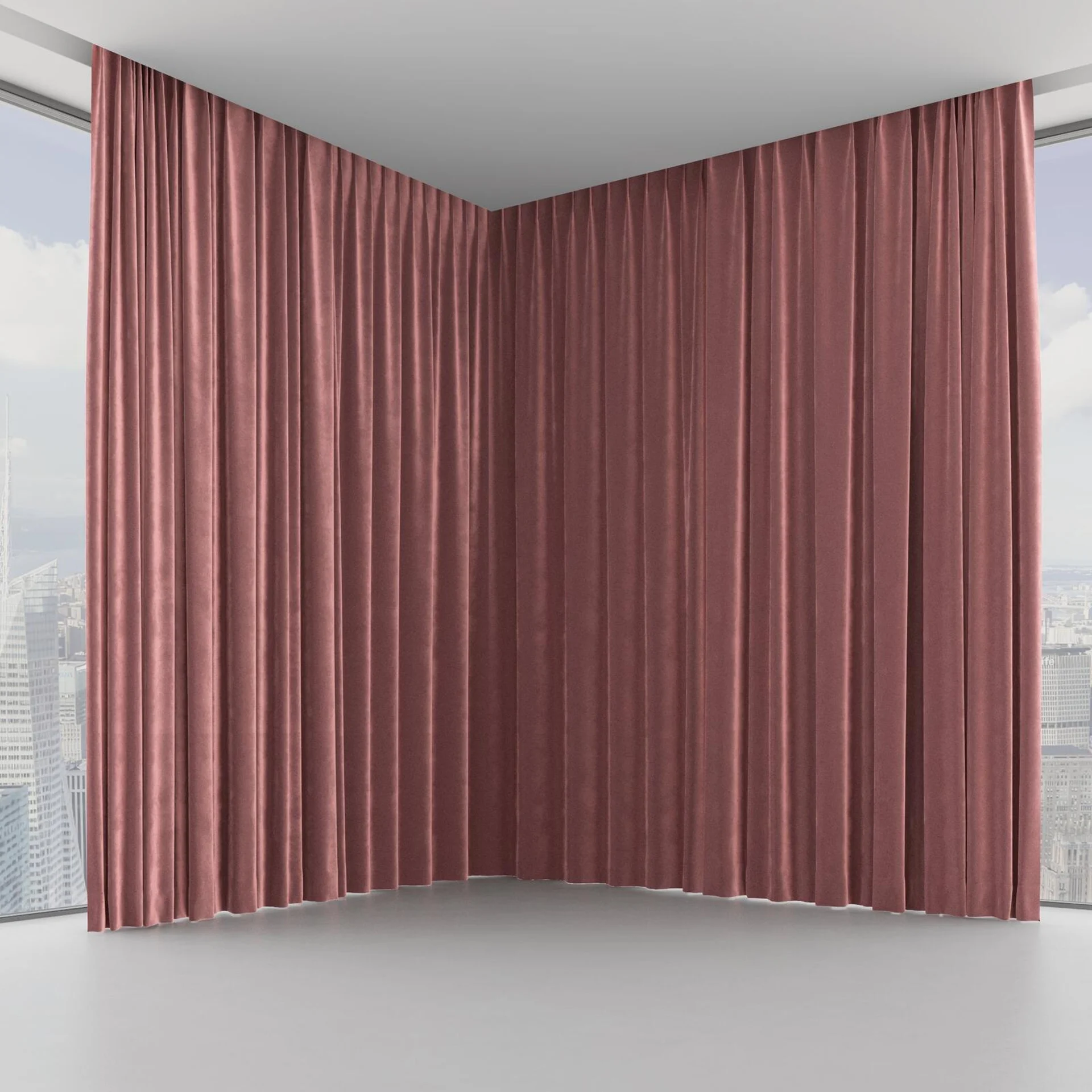 Front view of Velvelux Ruby, on hidden rail