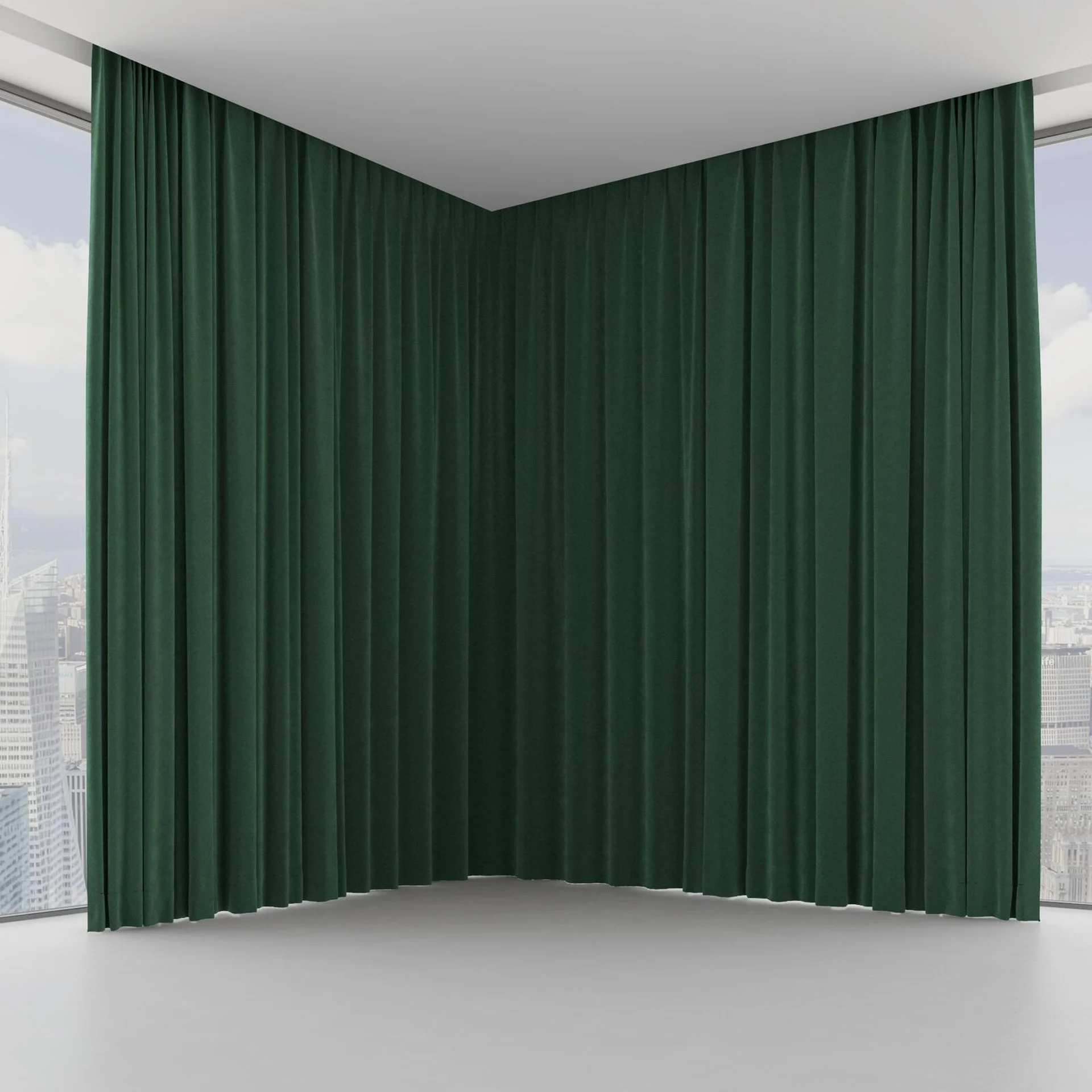Front view of Vienna Emerald, on hidden rail