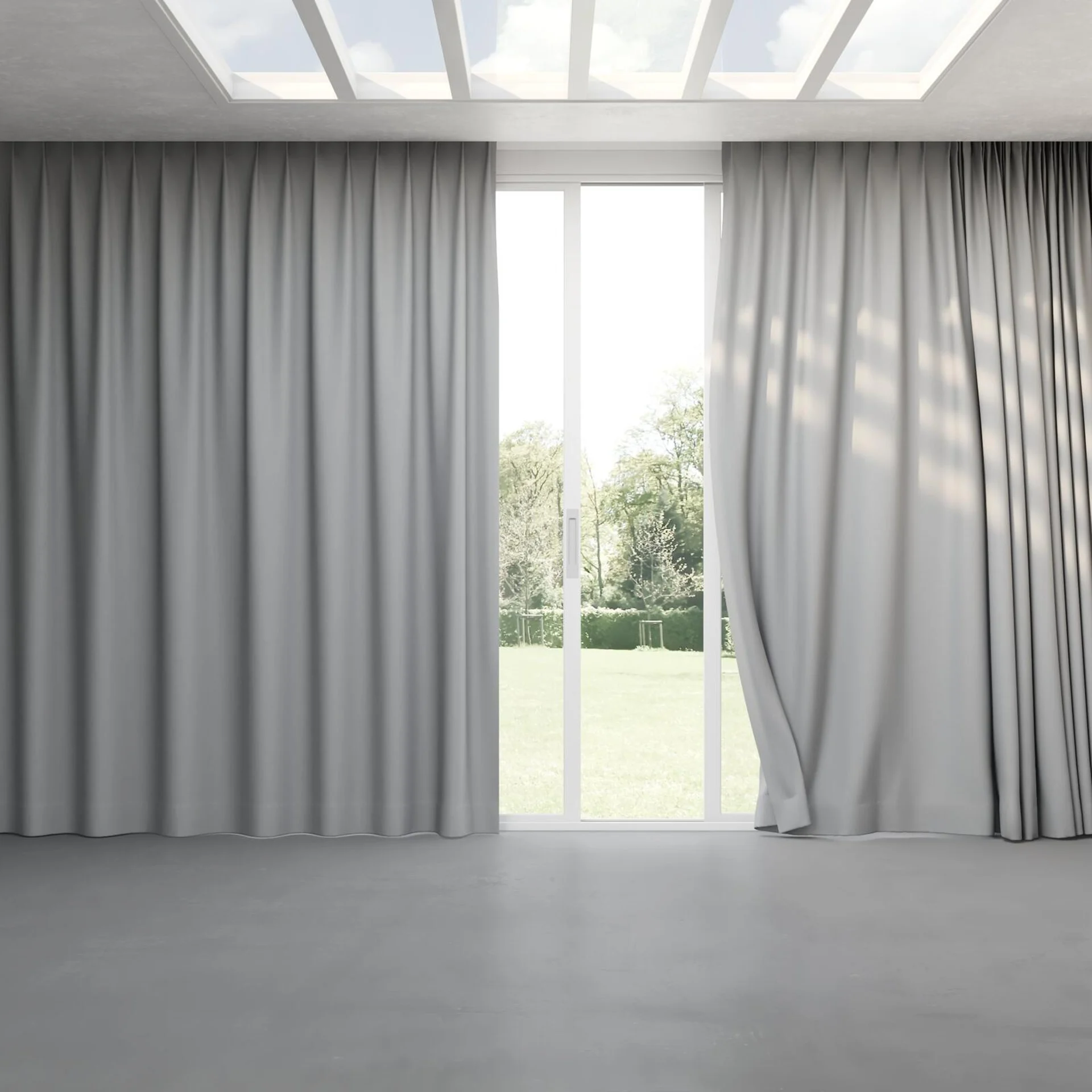 Full view of Luxo Gull, pinch pleat