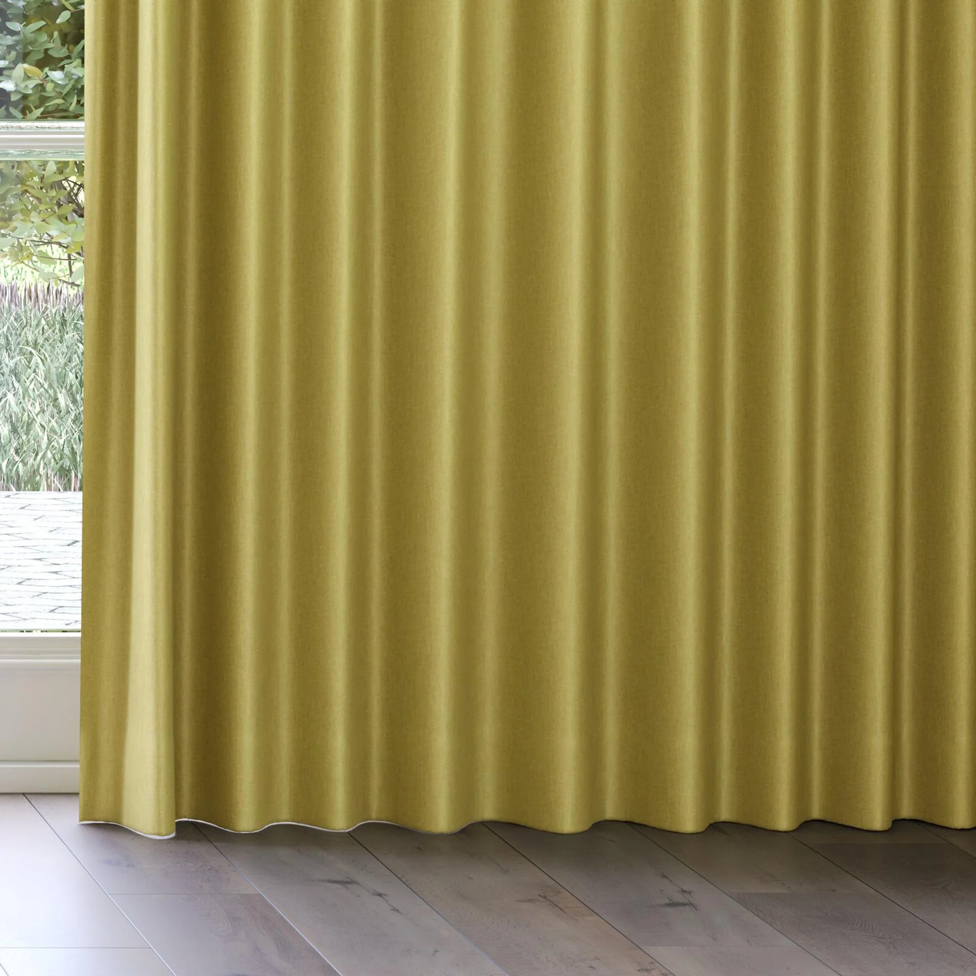 Bottom view of Fiji Linden, on curtain rail