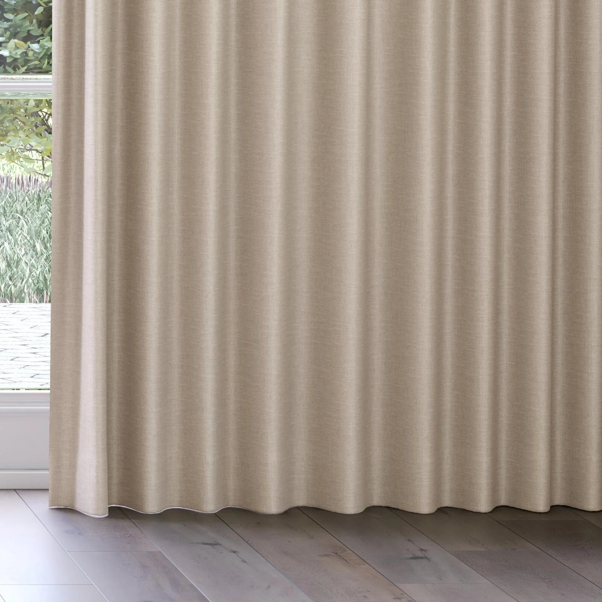 Bottom view of Frisco Sesame, on curtain rail