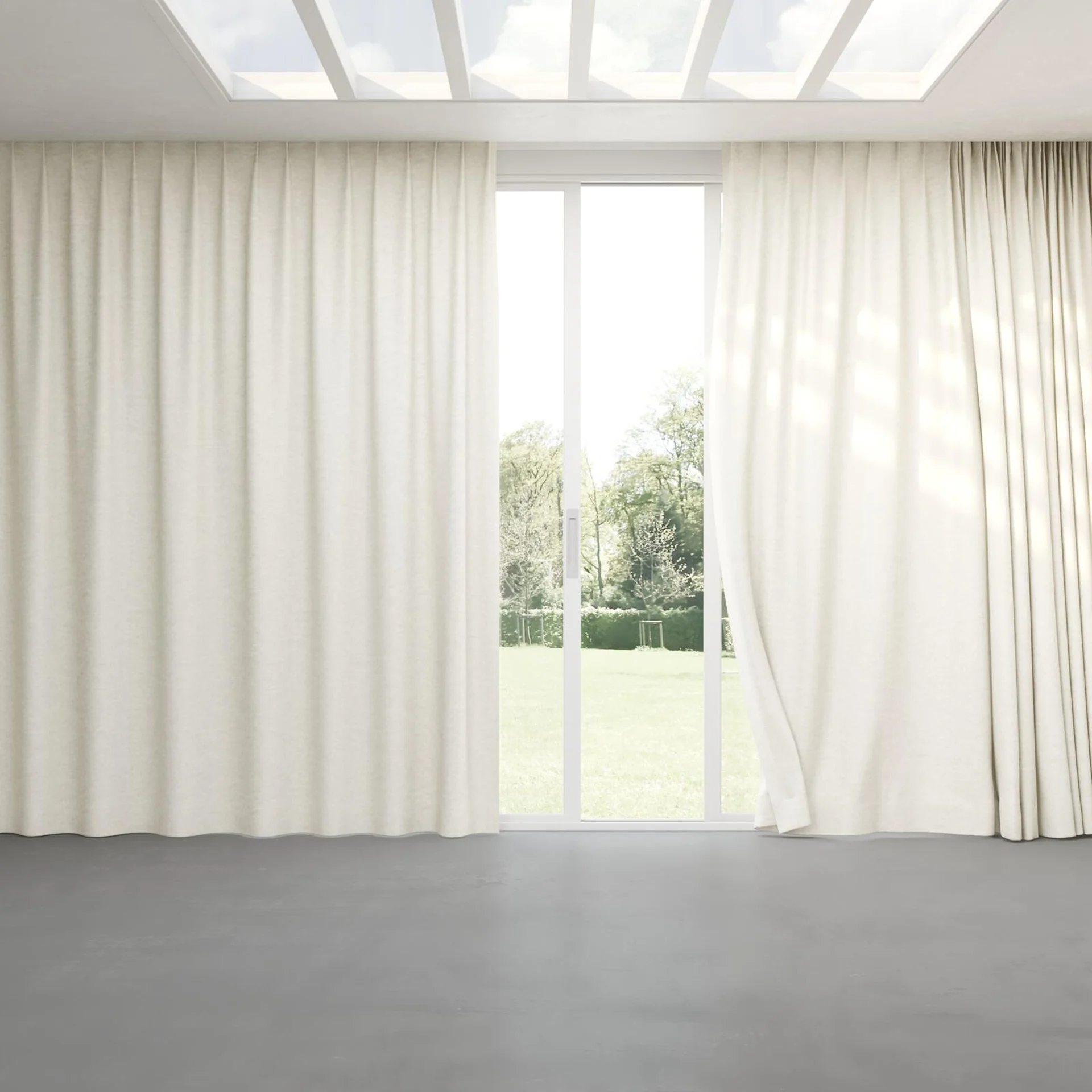 Full view of Colourwash Angora, pinch pleat