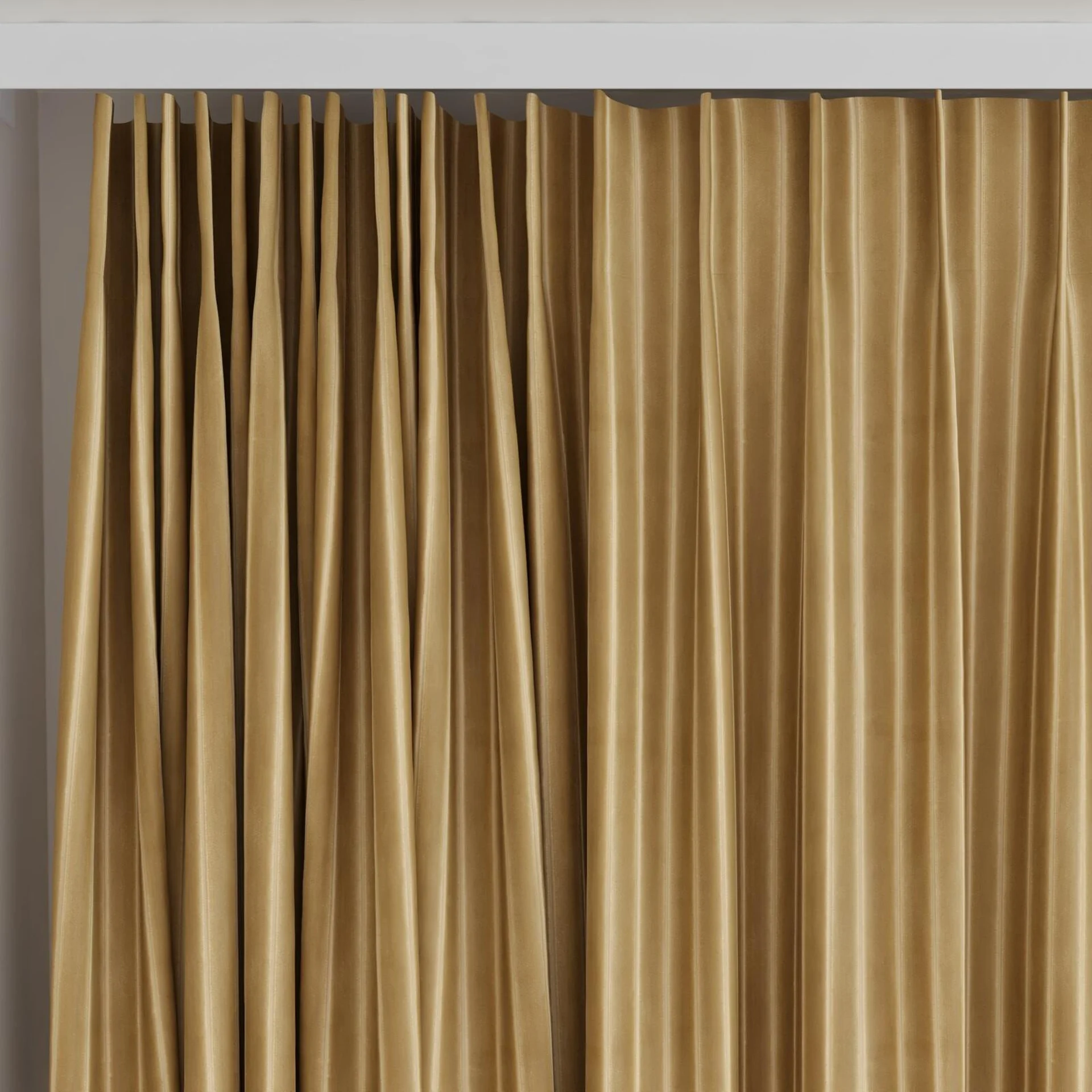 Top view of Cordial Camel, on curtain rail