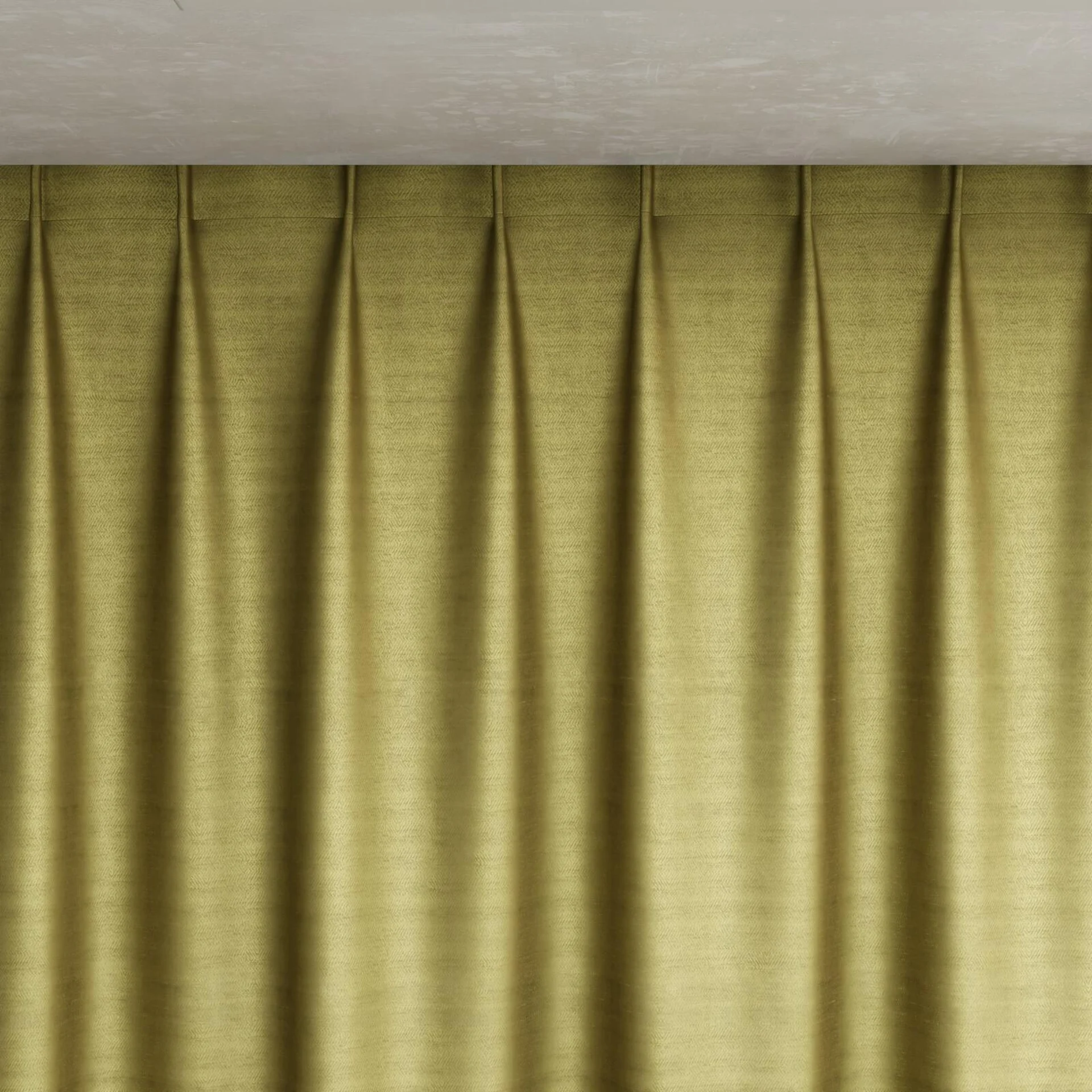 Top view of Zircon Pistachio, pinch pleat