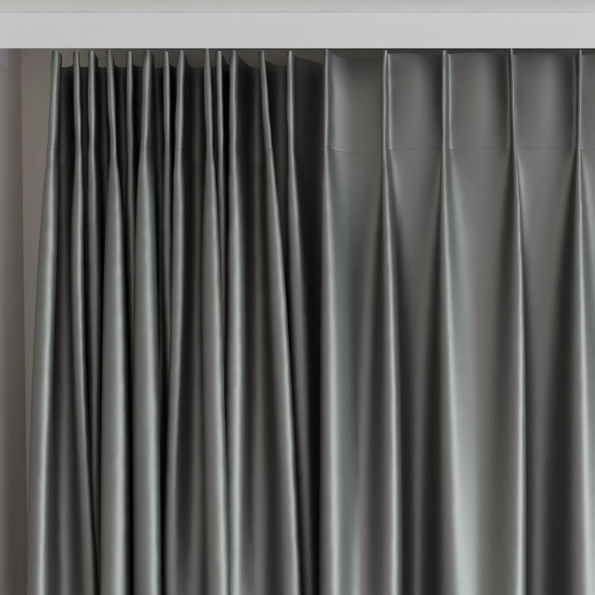 Top view of North Face Charcoal, on curtain rail