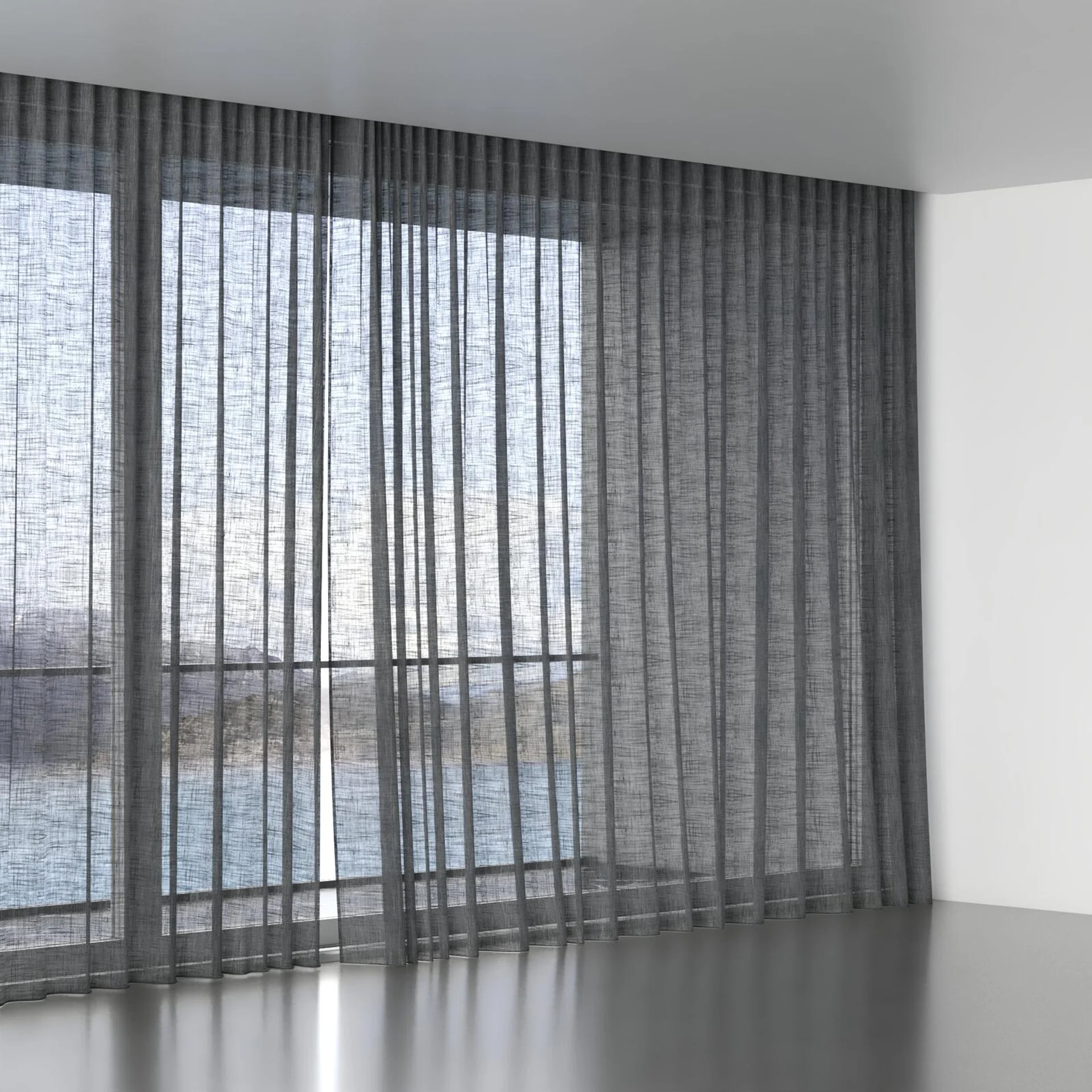 Full view of Zip Ash, wave pleat