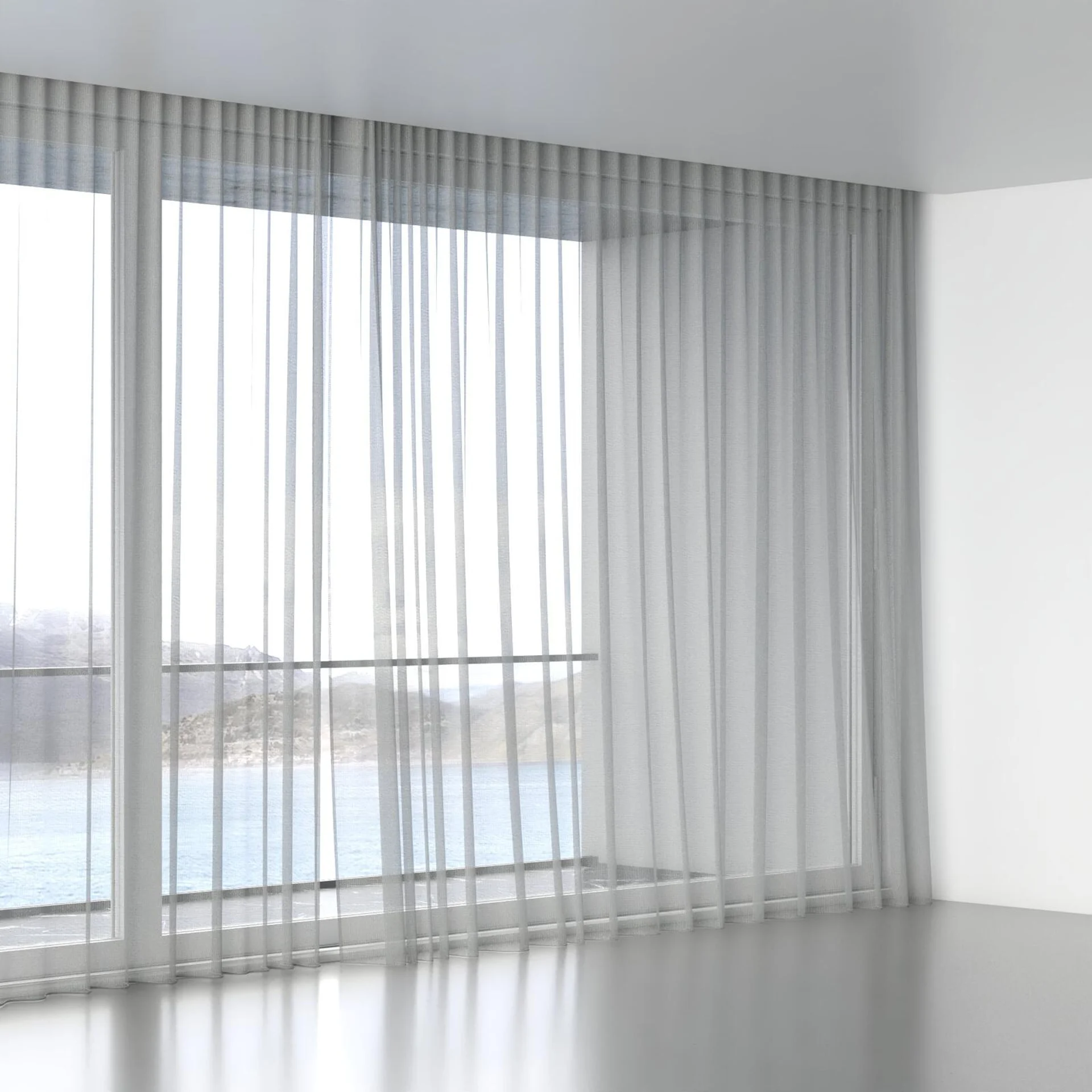 Full view of Radiant Mist, wave pleat