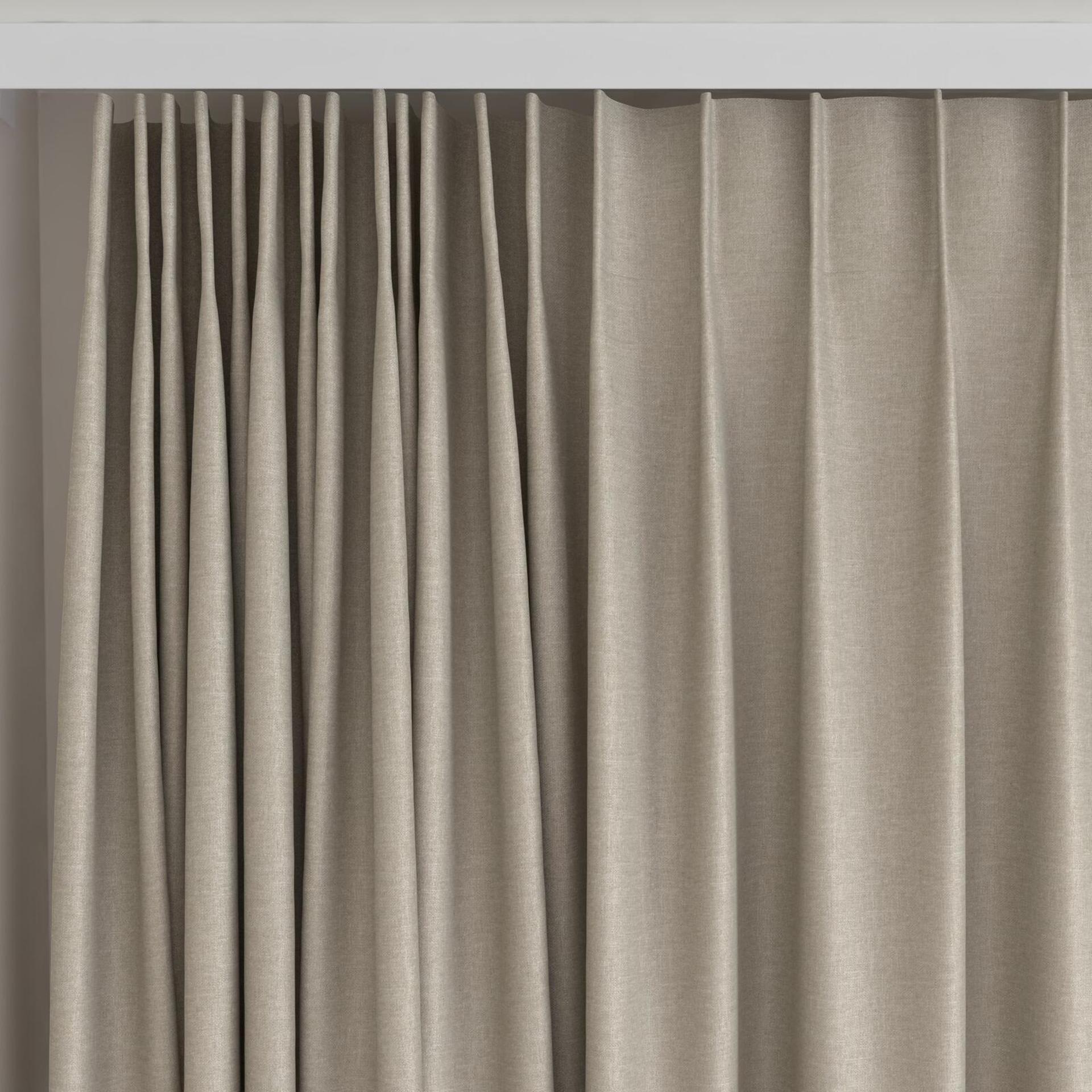 Top view of Atelier Linen, on curtain rail