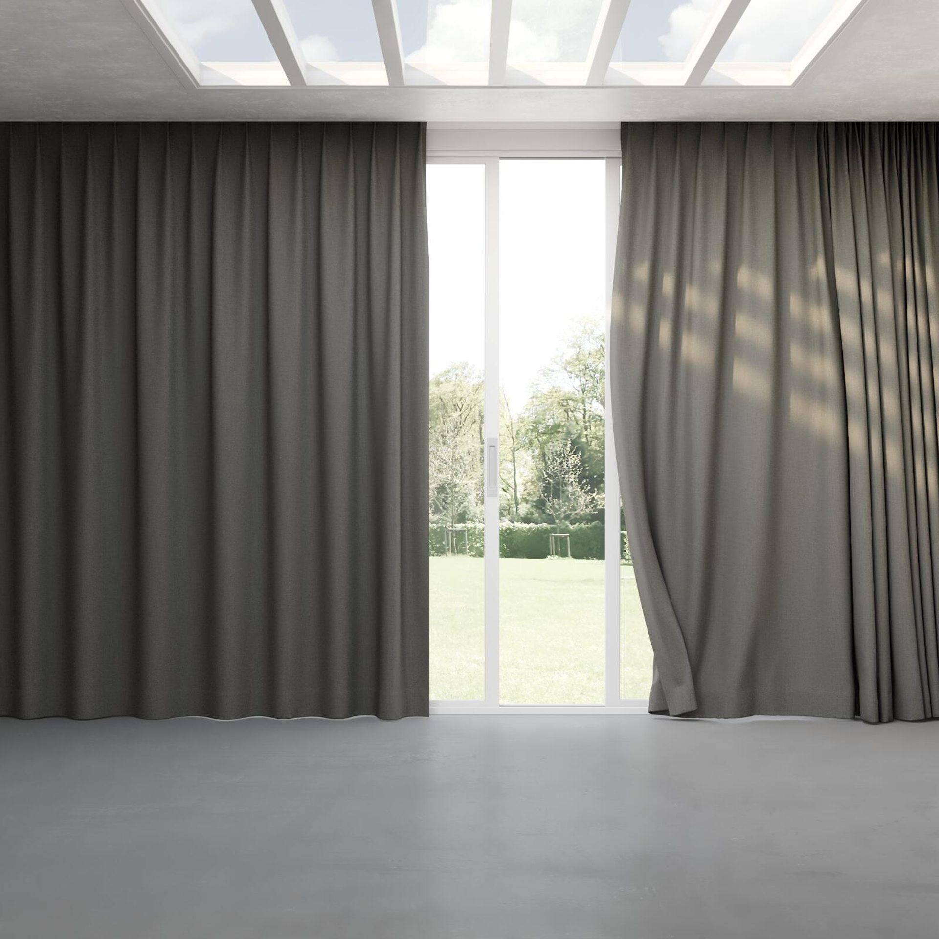 Full view of Mauritius Pewter, pinch pleat