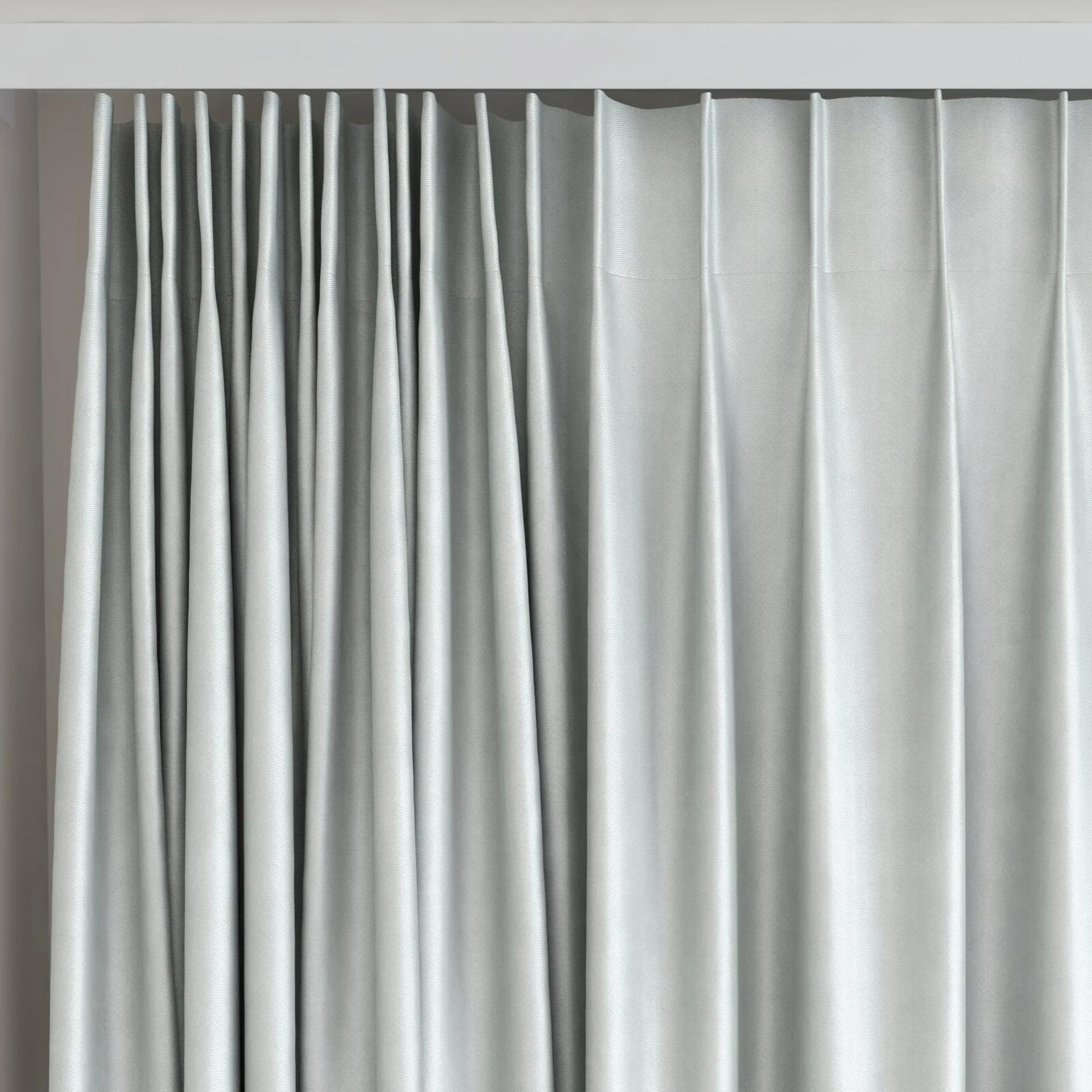Top view of Glacial Mineral, on curtain rail