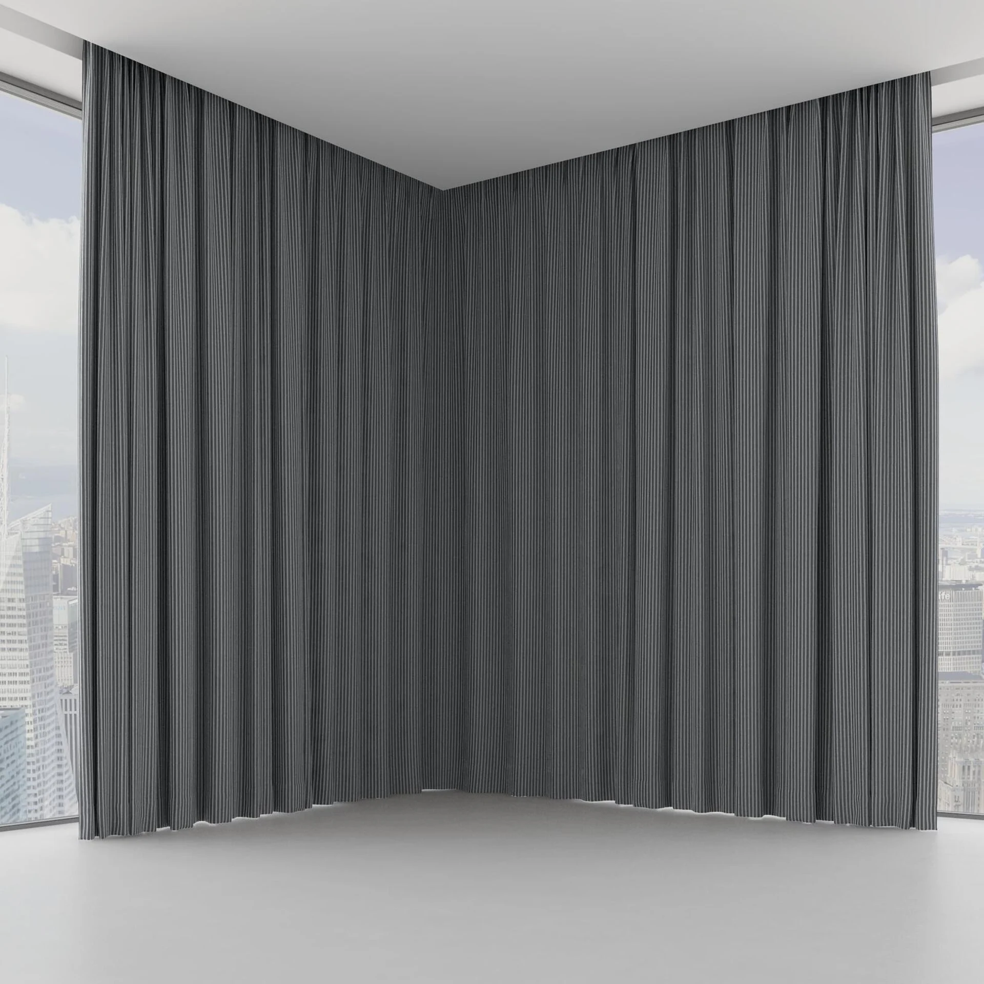 Front view of Embrace Charcoal, on hidden rail