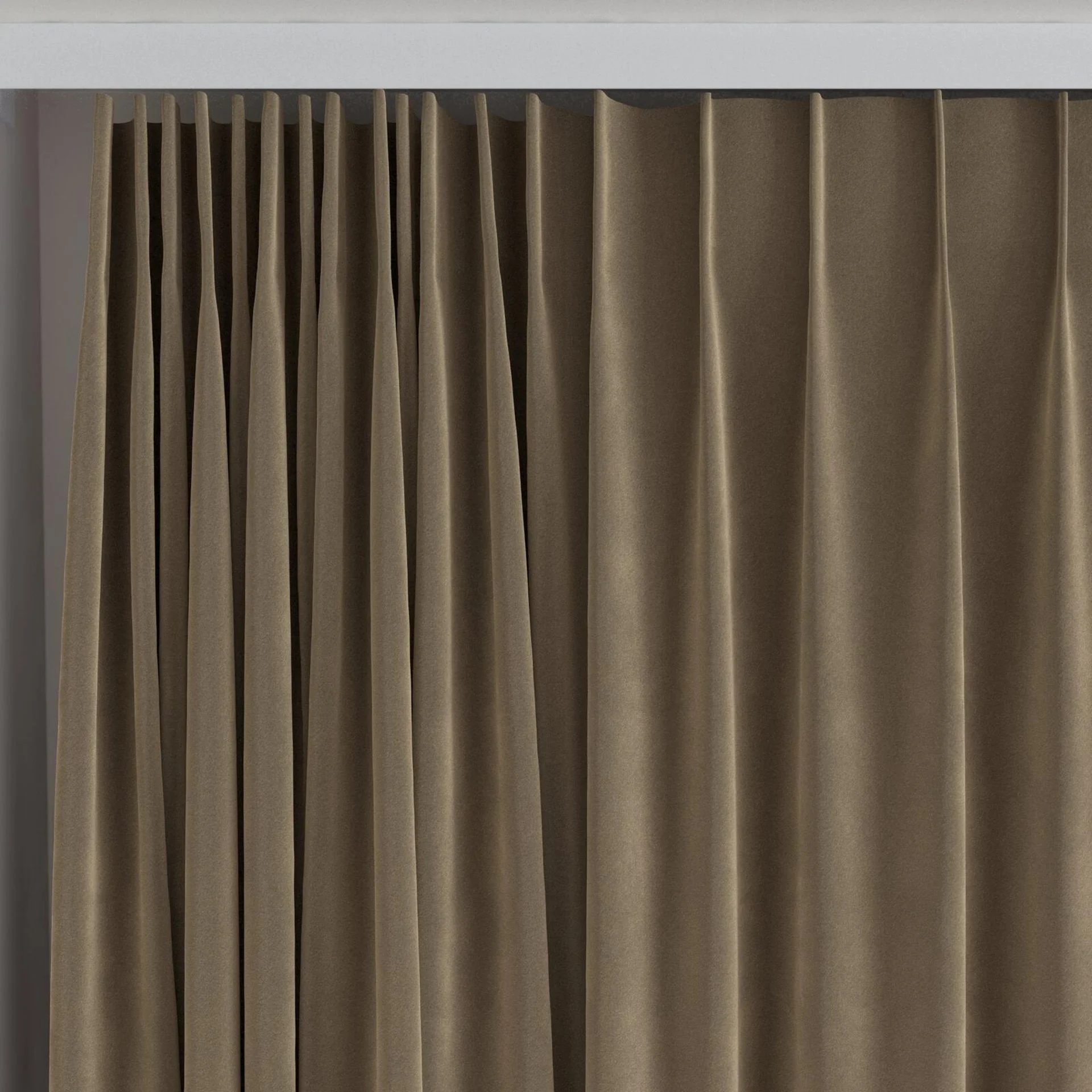 Top view of Verbier Beaver, on curtain rail