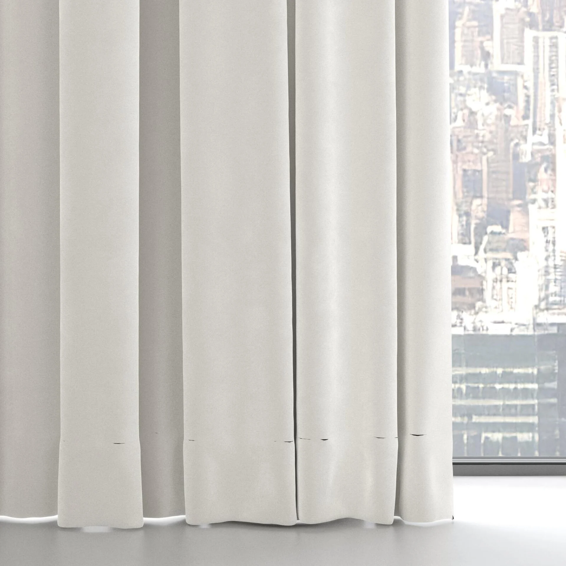 Bottom view of Velvelux Ivory, on hidden rail