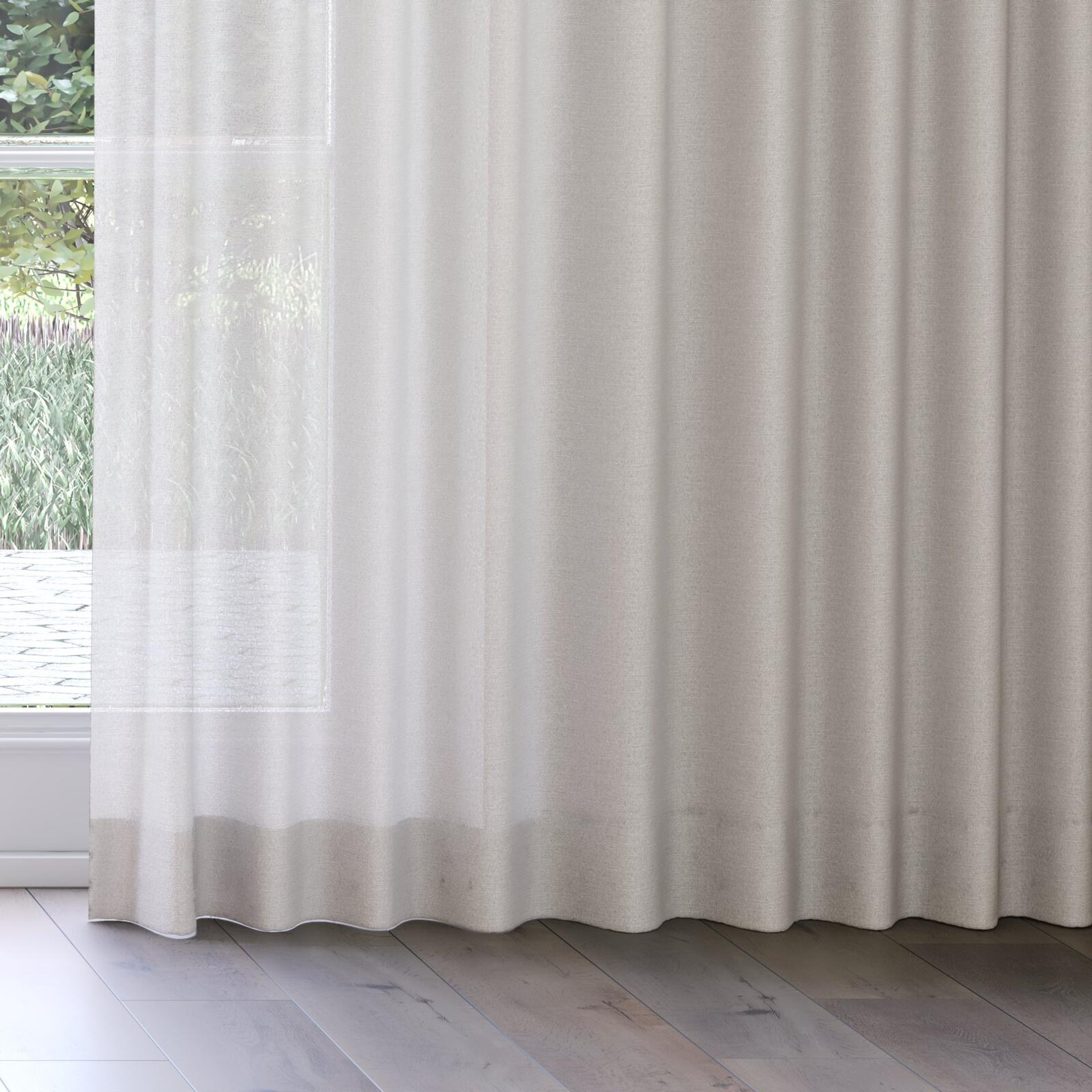 Bottom view of Revel Gravel, on curtain rail