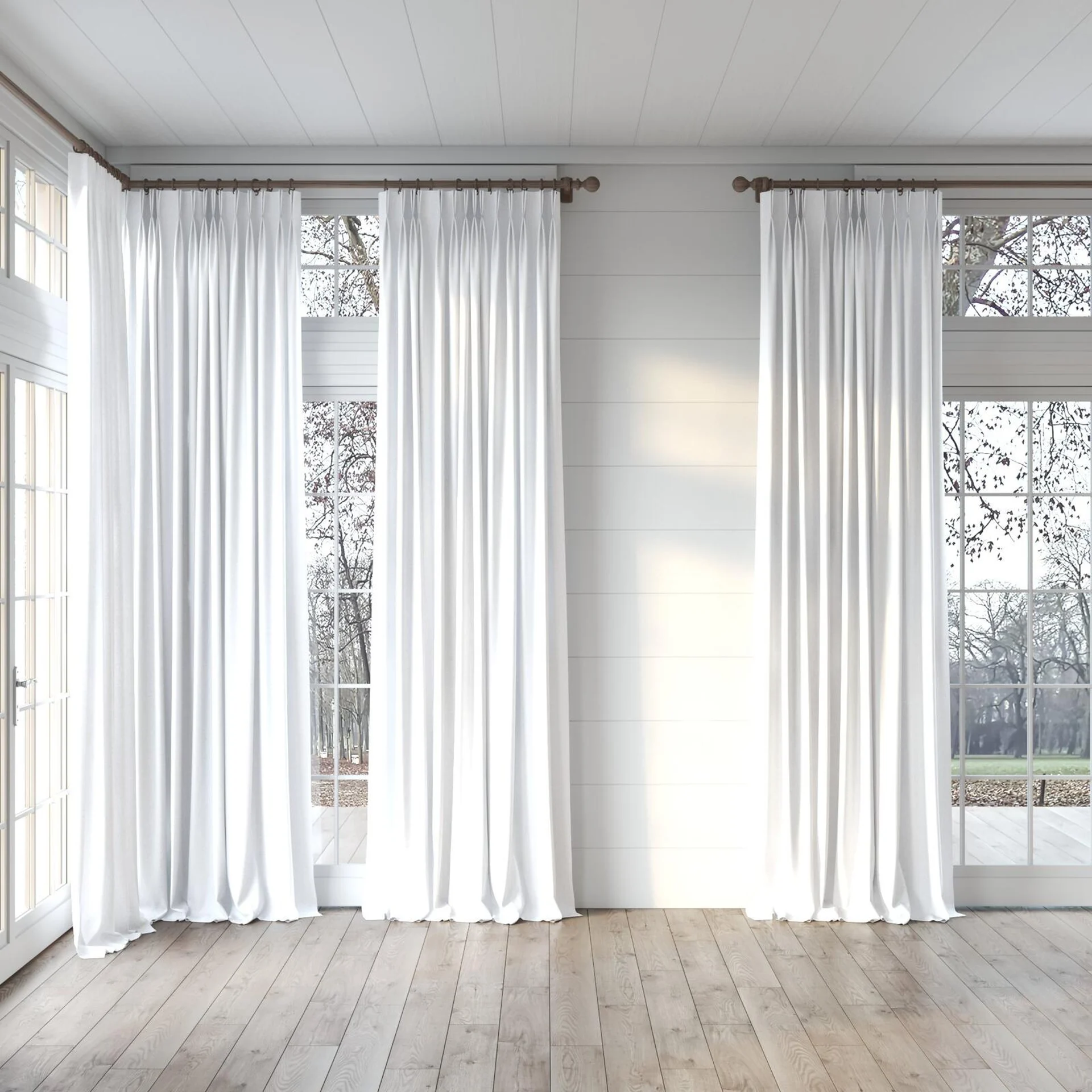 Full view of Artemis Snow, puddled, on curtain rod