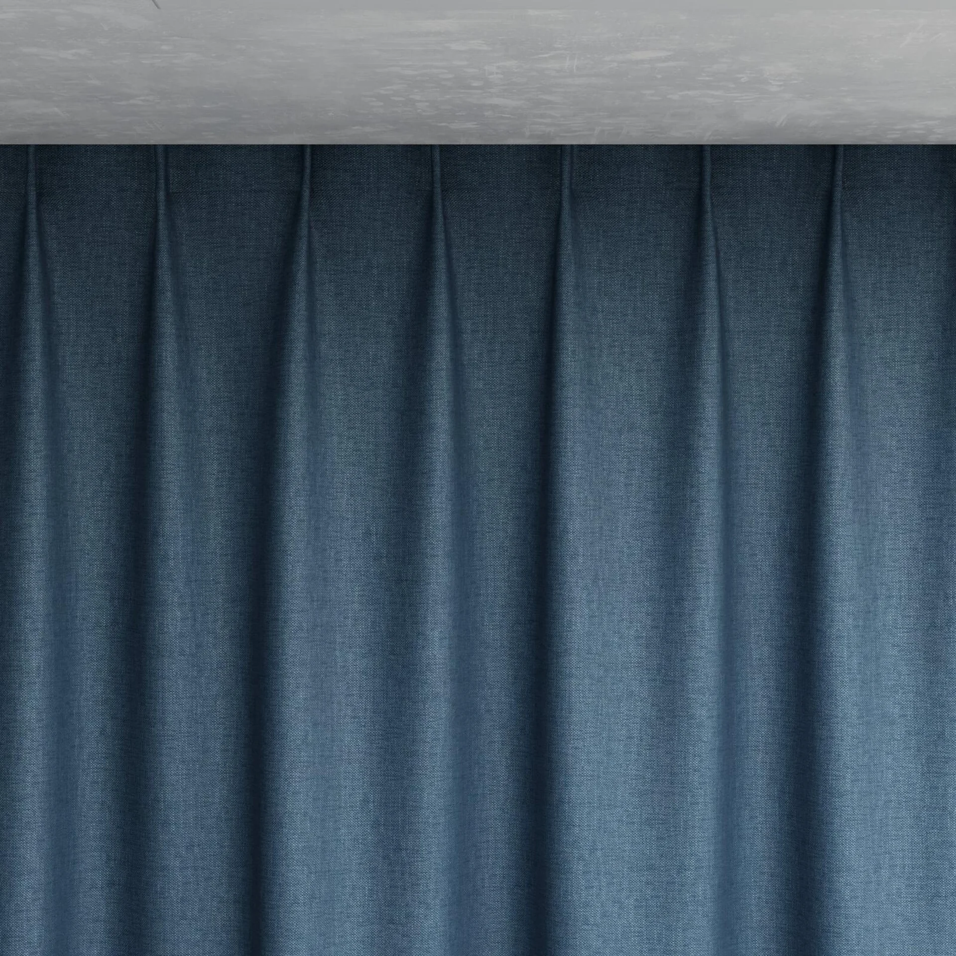 Top view of Perfecto Denim, pinch pleat