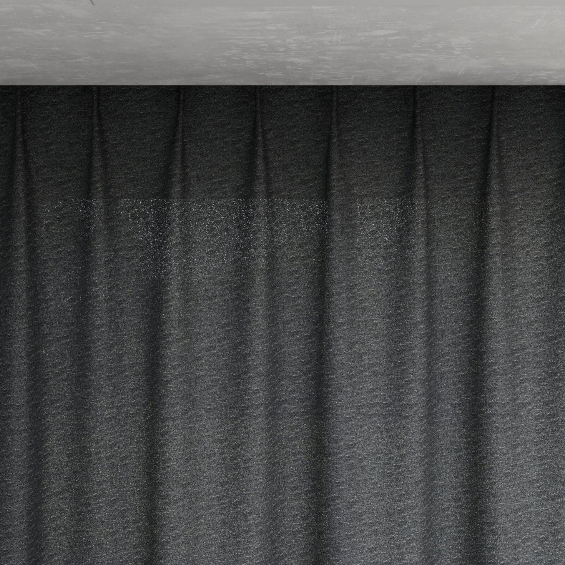 Top view of Metallique Obsidian, pinch pleat