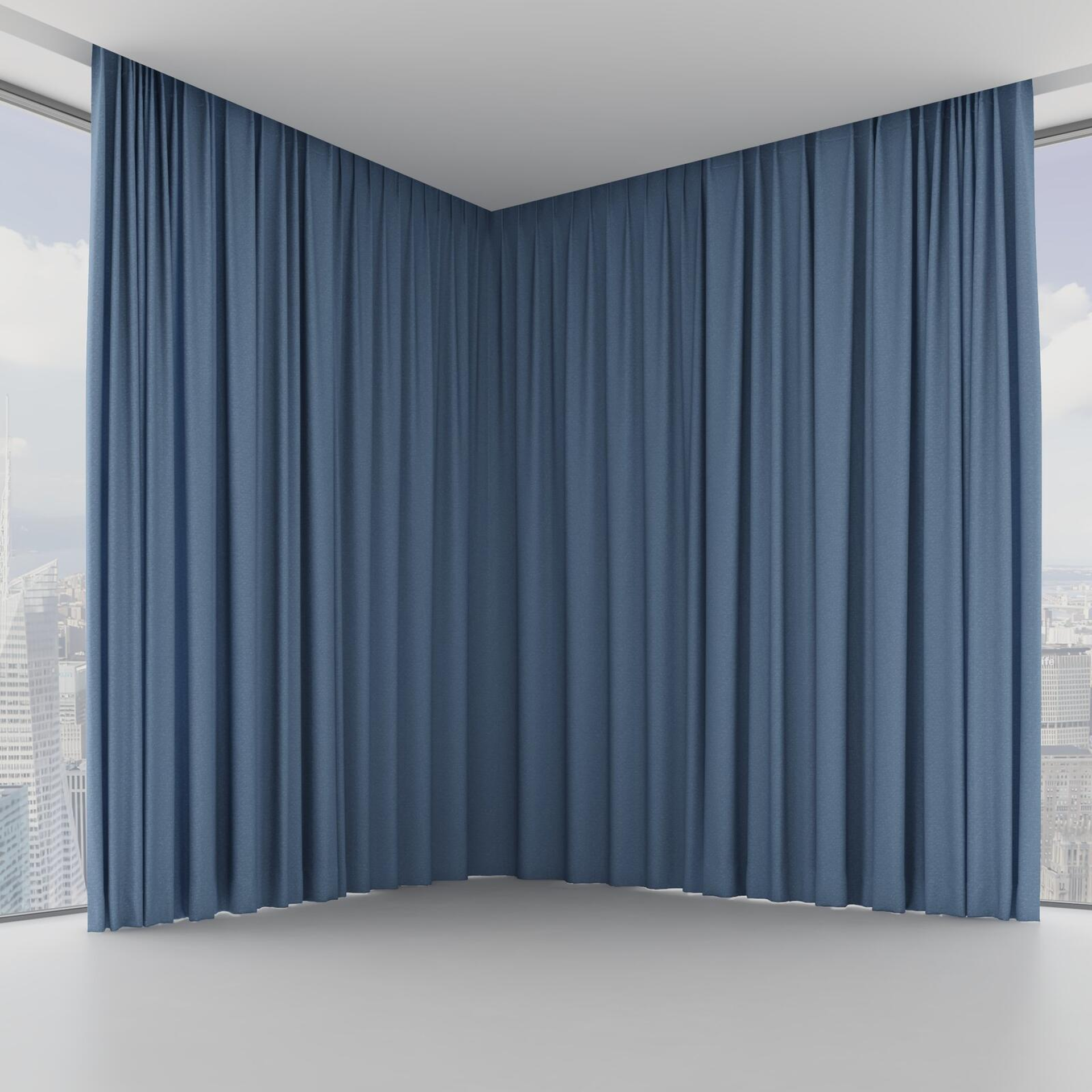 Front view of Coverlet Ocean, on hidden rail
