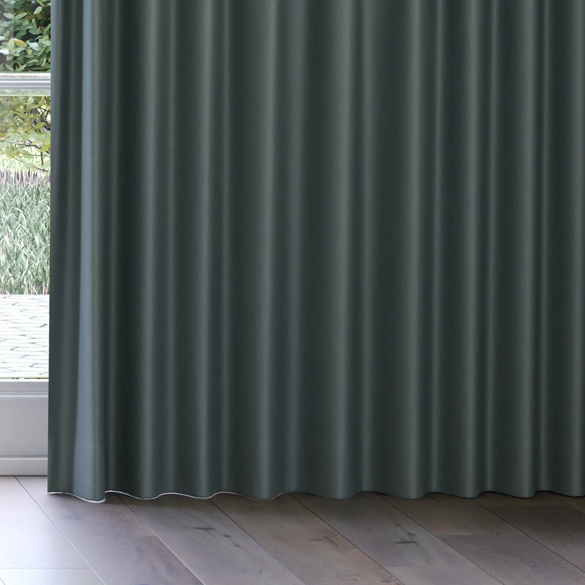 Bottom view of Infinite Kelp, on curtain rail