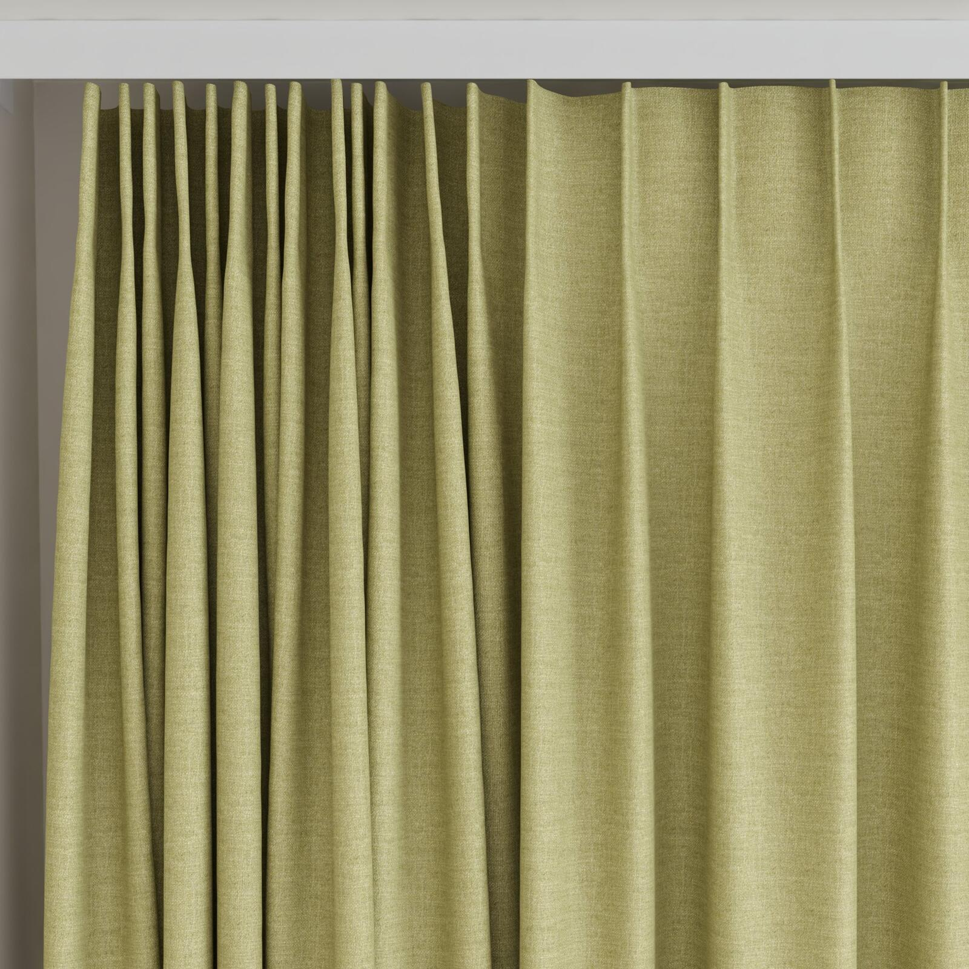 Top view of Casual Moss, on curtain rail