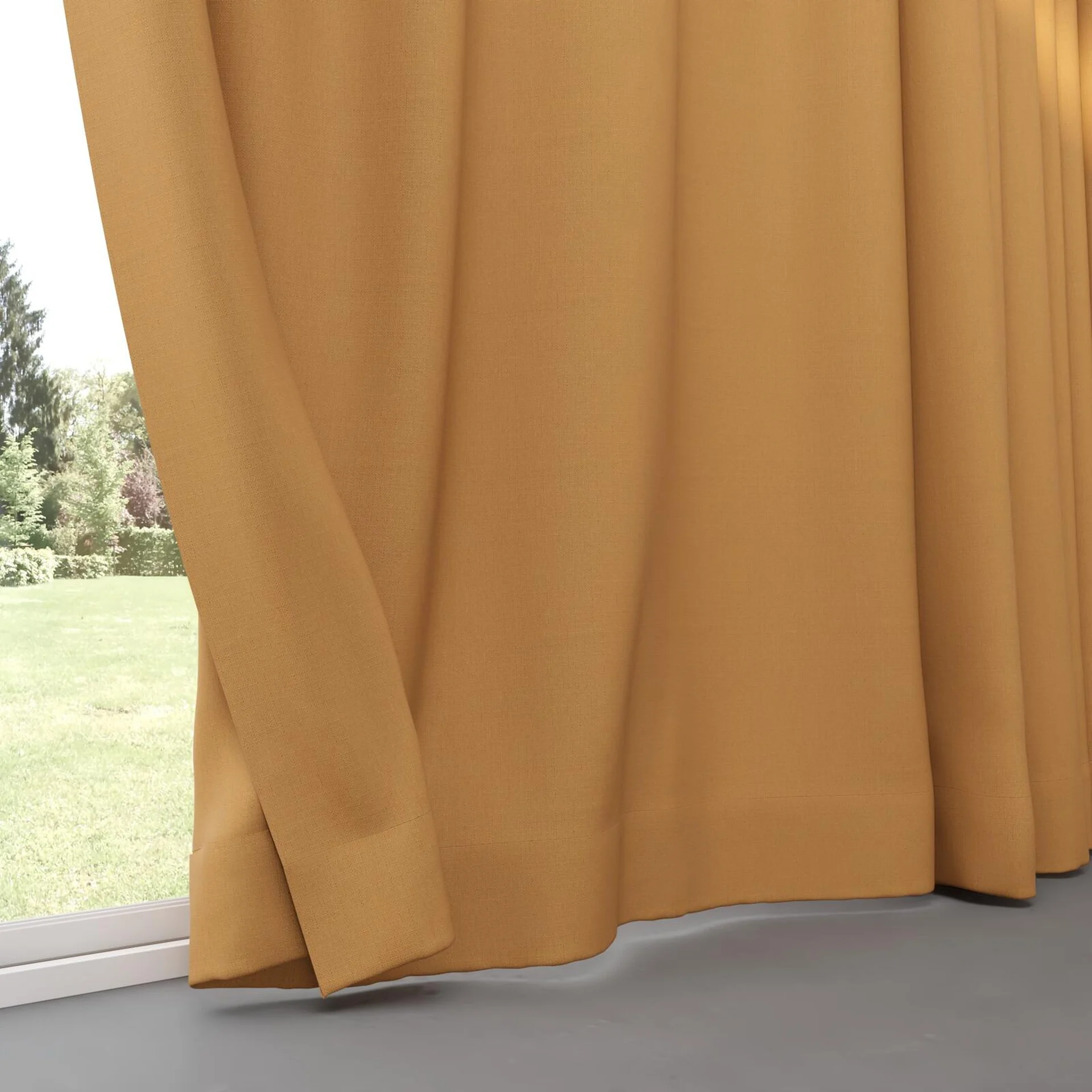 Bottom view of Darkness Mandarine, pinch pleat